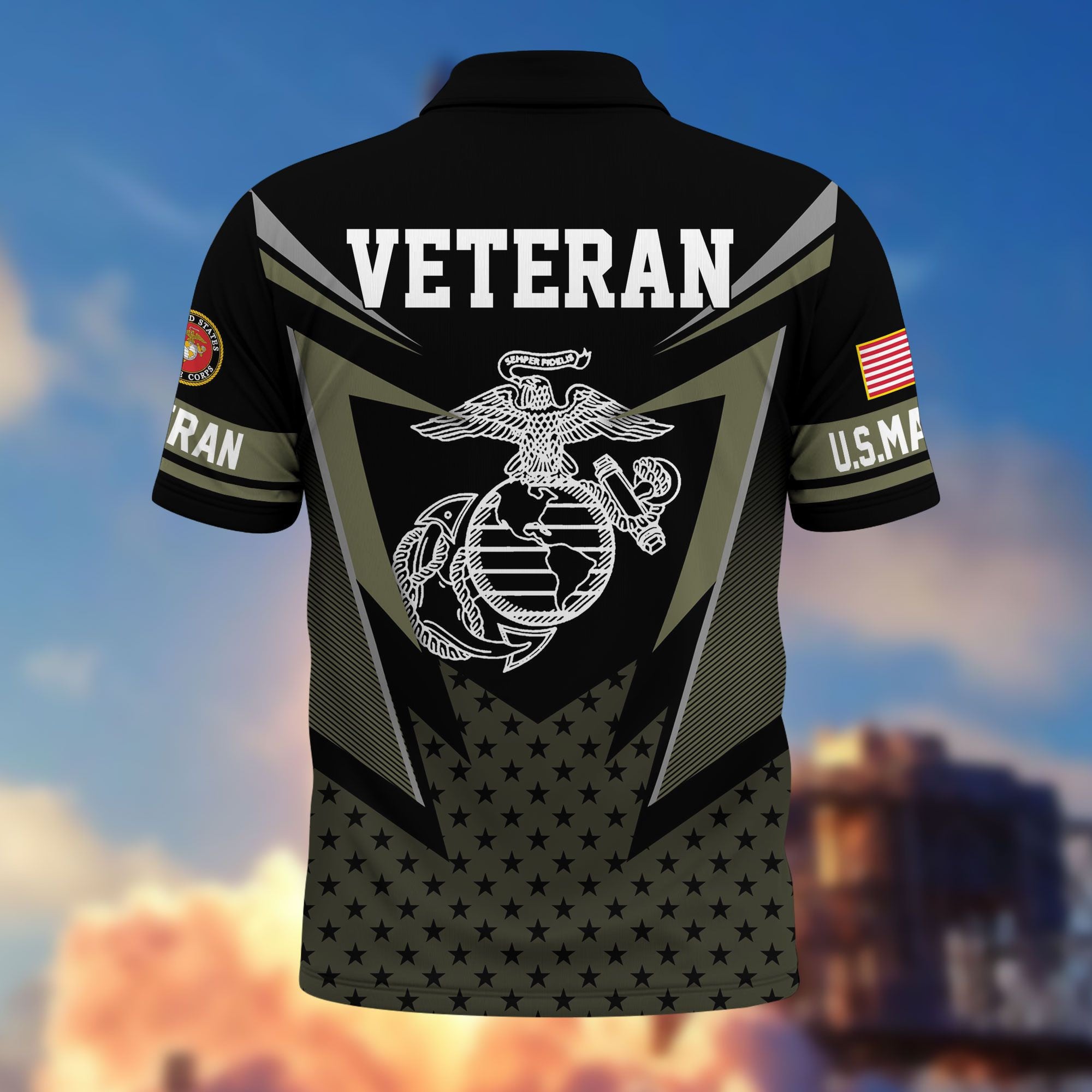 Premium US Veterans Polo Shirt, Gifts For US Veterans, Gifts On Father's Day, Independence Day, Armed Forces Day, Veterans Day.