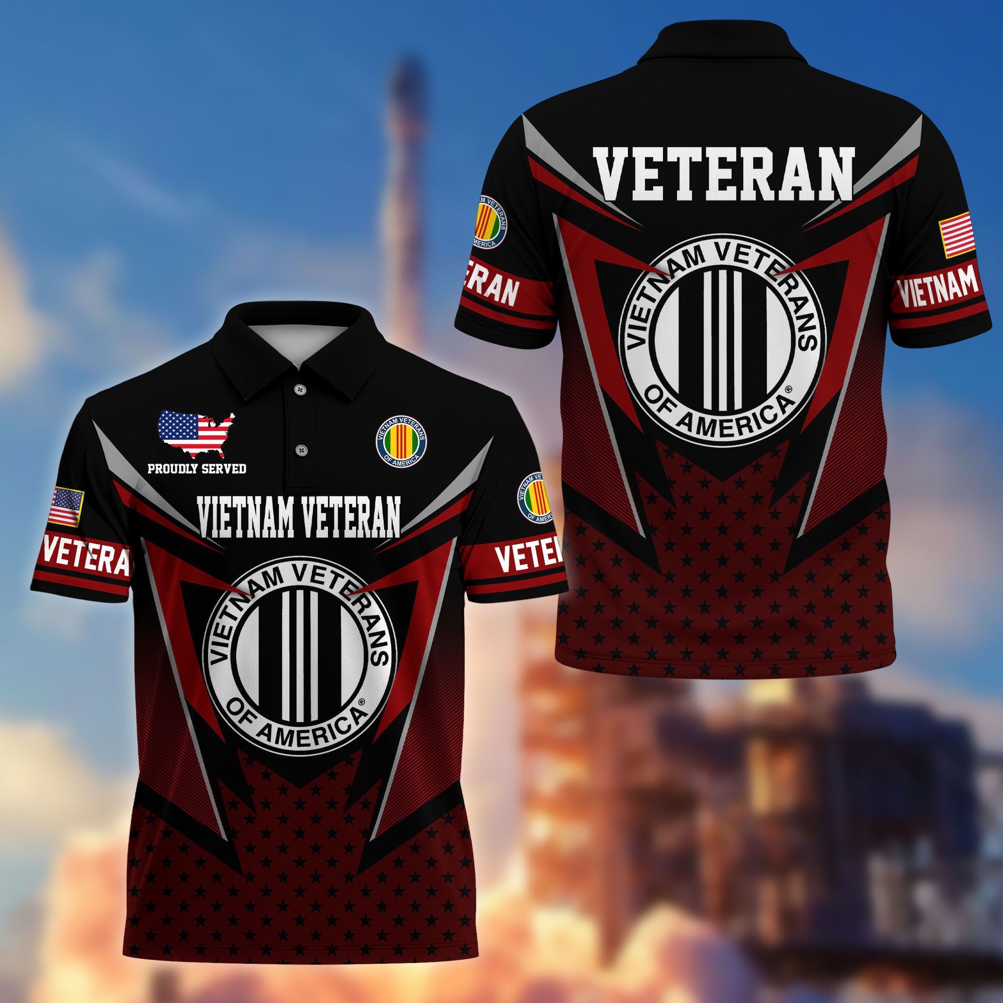 Premium US Veterans Polo Shirt, Gifts For US Veterans, Gifts On Father's Day, Independence Day, Armed Forces Day, Veterans Day.