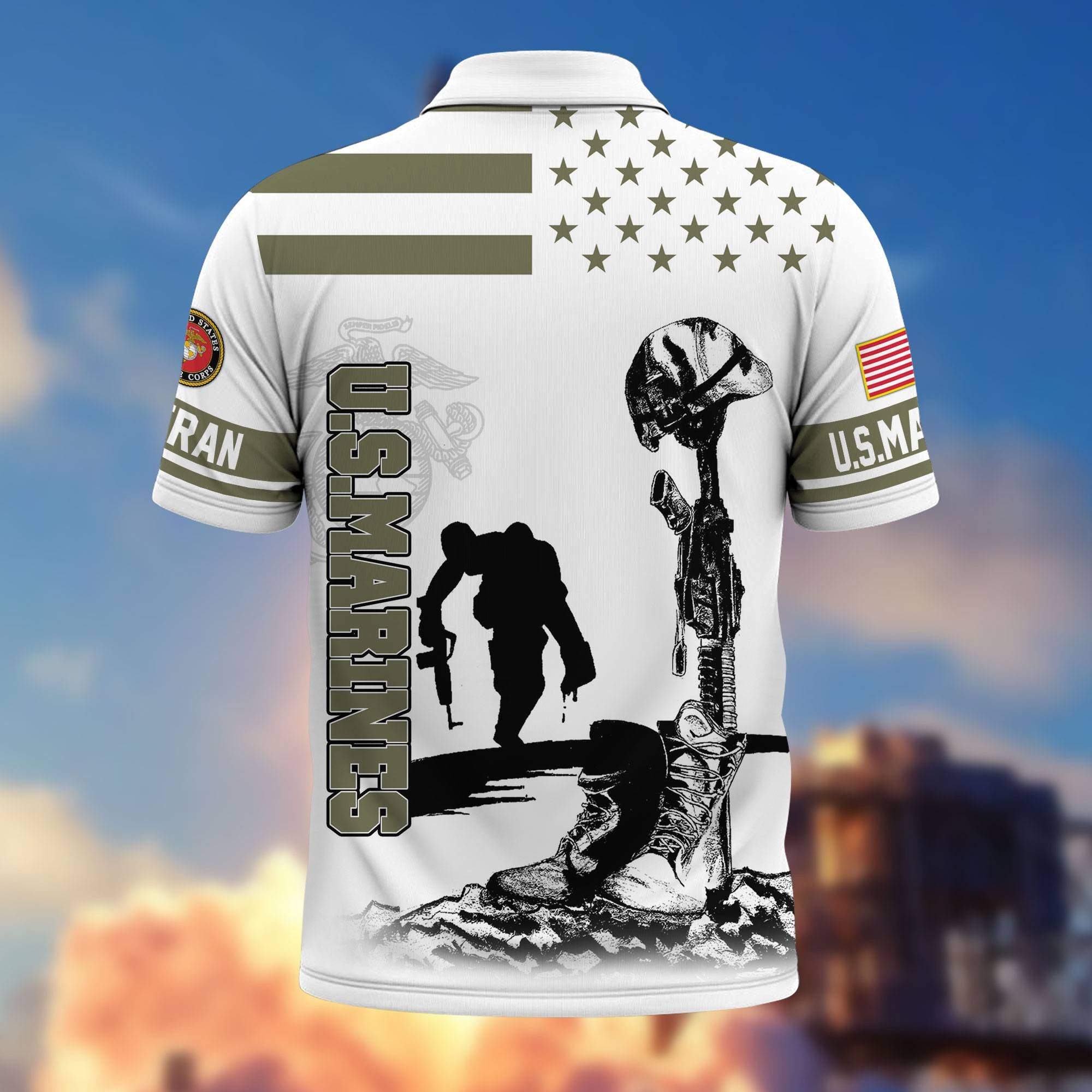 Premium US Veterans Polo Shirt, Gifts For US Veterans, Gifts On Father's Day, Independence Day, Armed Forces Day, Veterans Day.