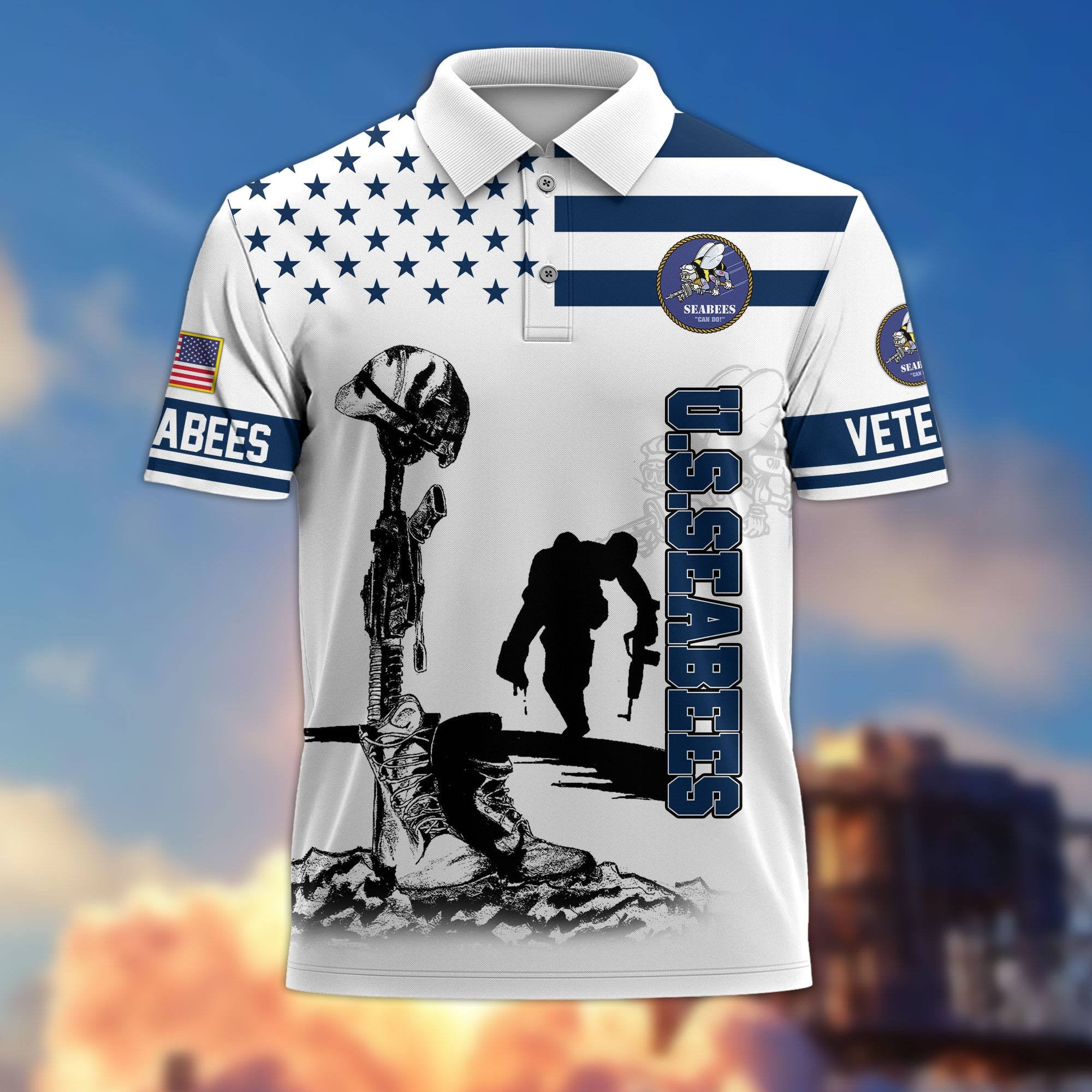Premium US Veterans Polo Shirt, Gifts For US Veterans, Gifts On Father's Day, Independence Day, Armed Forces Day, Veterans Day.