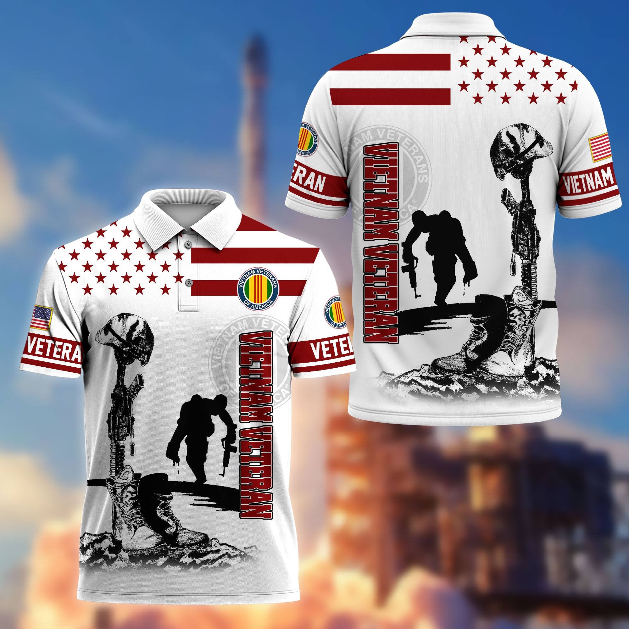Premium US Veterans Polo Shirt, Gifts For US Veterans, Gifts On Father's Day, Independence Day, Armed Forces Day, Veterans Day.