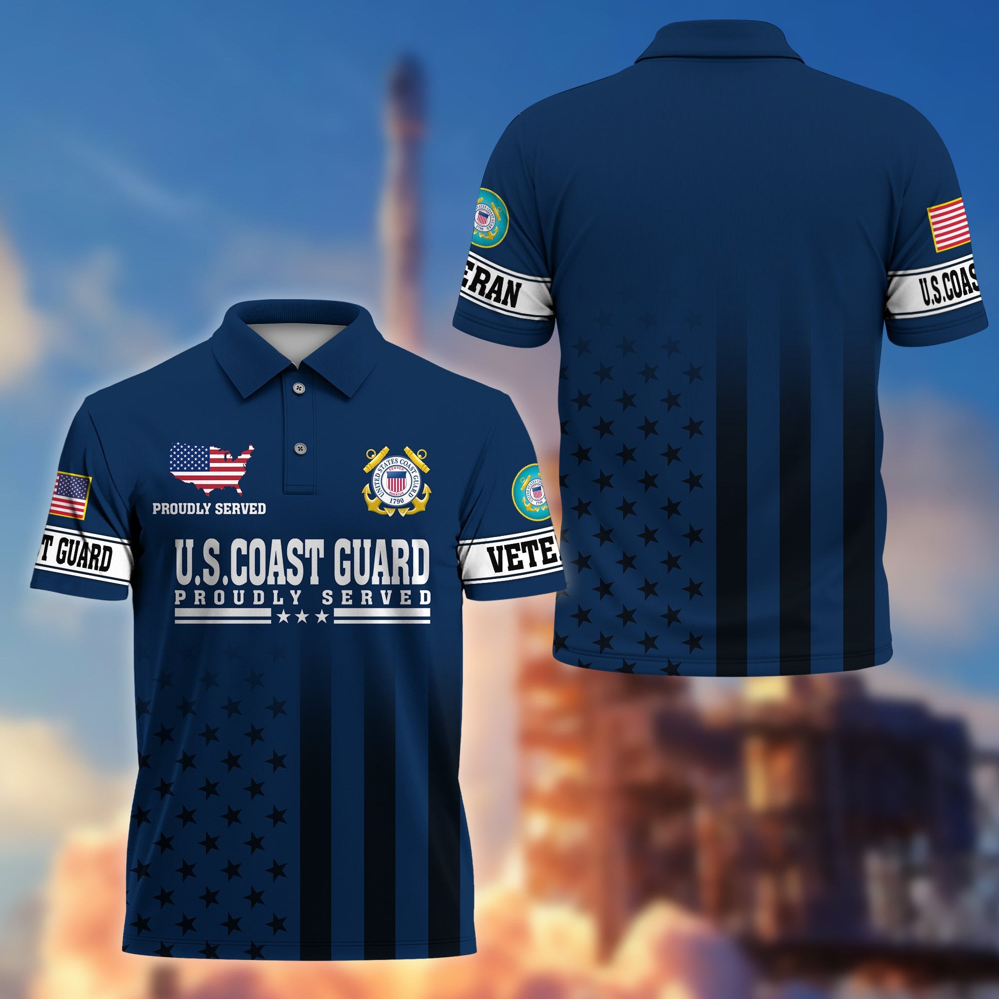 Premium US Veterans Polo Shirt, Gifts For US Veterans, Gifts On Father's Day, Independence Day, Armed Forces Day, Veterans Day.