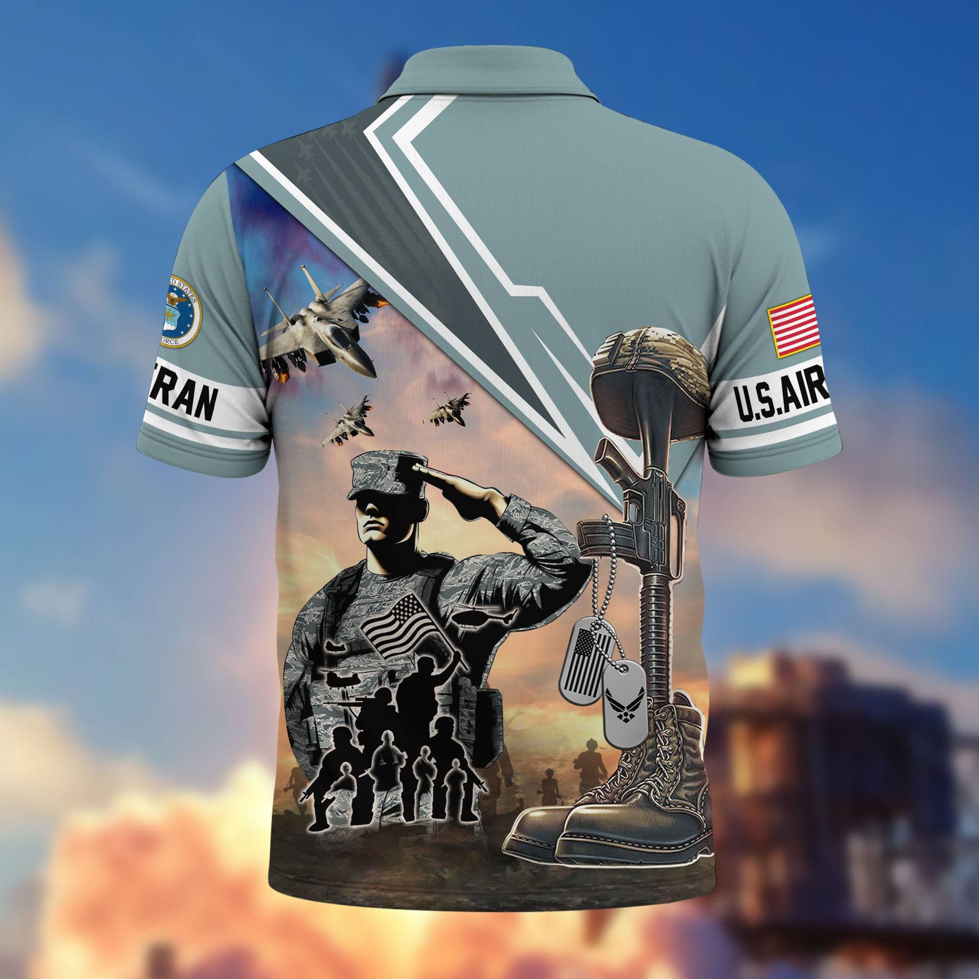 Premium US Veterans Polo Shirt, Gifts For US Veterans, Gifts On Father's Day, Independence Day, Armed Forces Day, Veterans Day.
