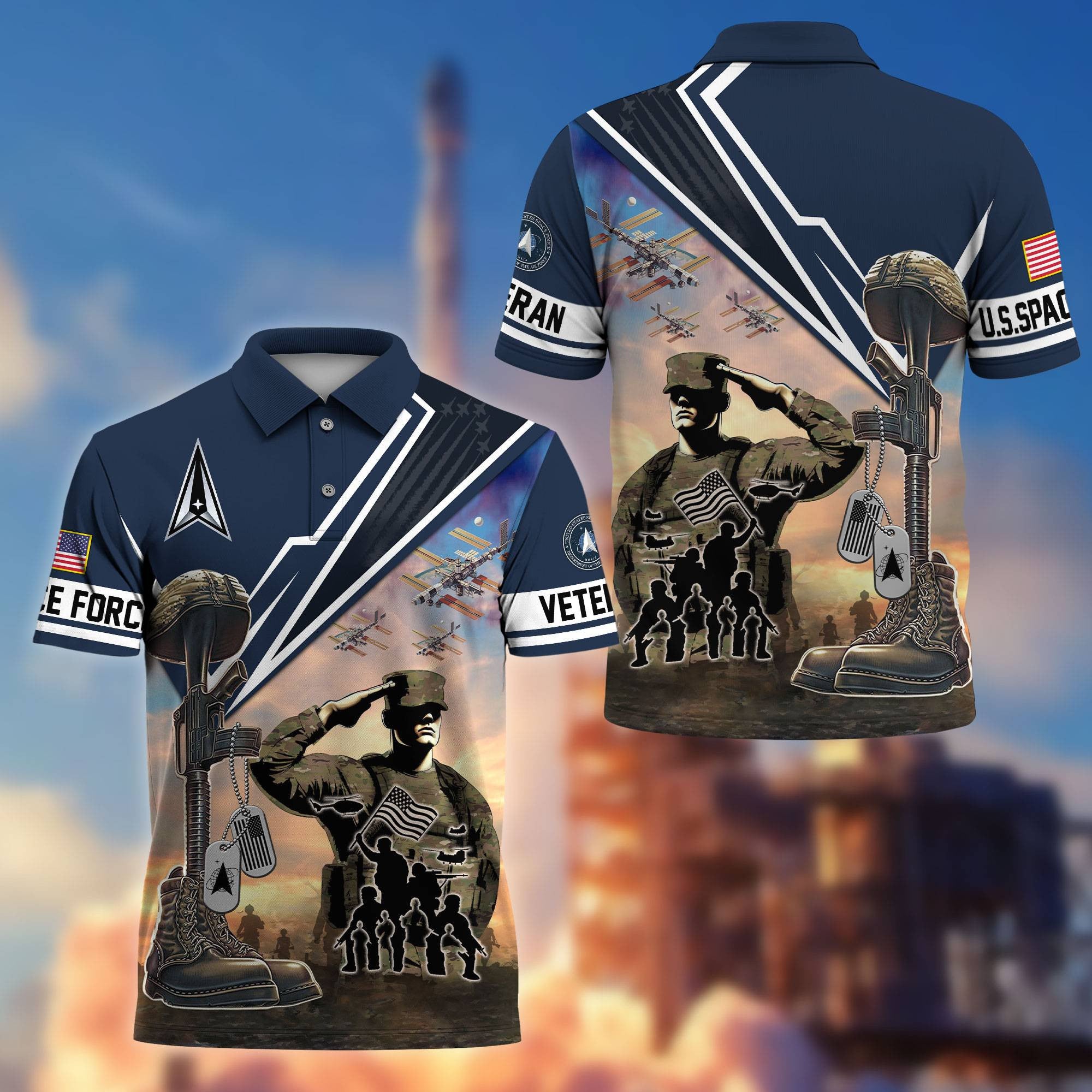Premium US Veterans Polo Shirt, Gifts For US Veterans, Gifts On Father's Day, Independence Day, Armed Forces Day, Veterans Day.