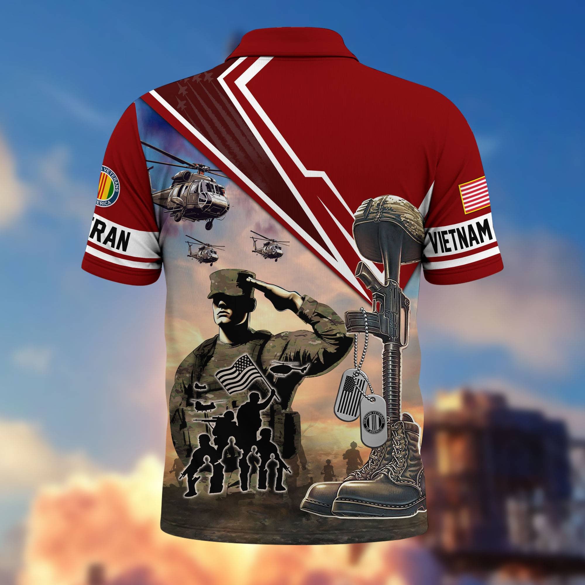 Premium US Veterans Polo Shirt, Gifts For US Veterans, Gifts On Father's Day, Independence Day, Armed Forces Day, Veterans Day.