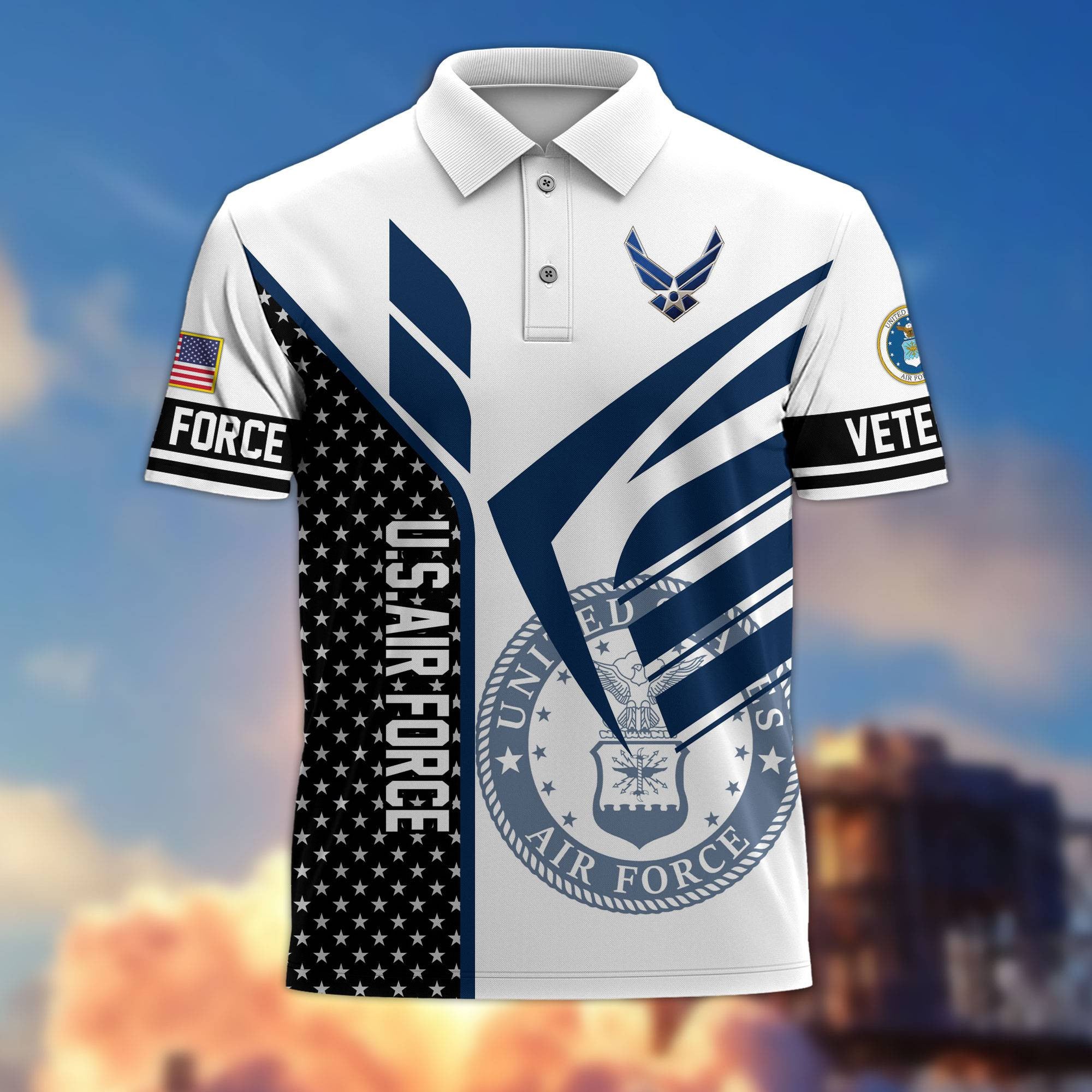 Premium US Veterans Polo Shirt, Gifts For US Veterans, Gifts On Father's Day, Independence Day, Armed Forces Day, Veterans Day.
