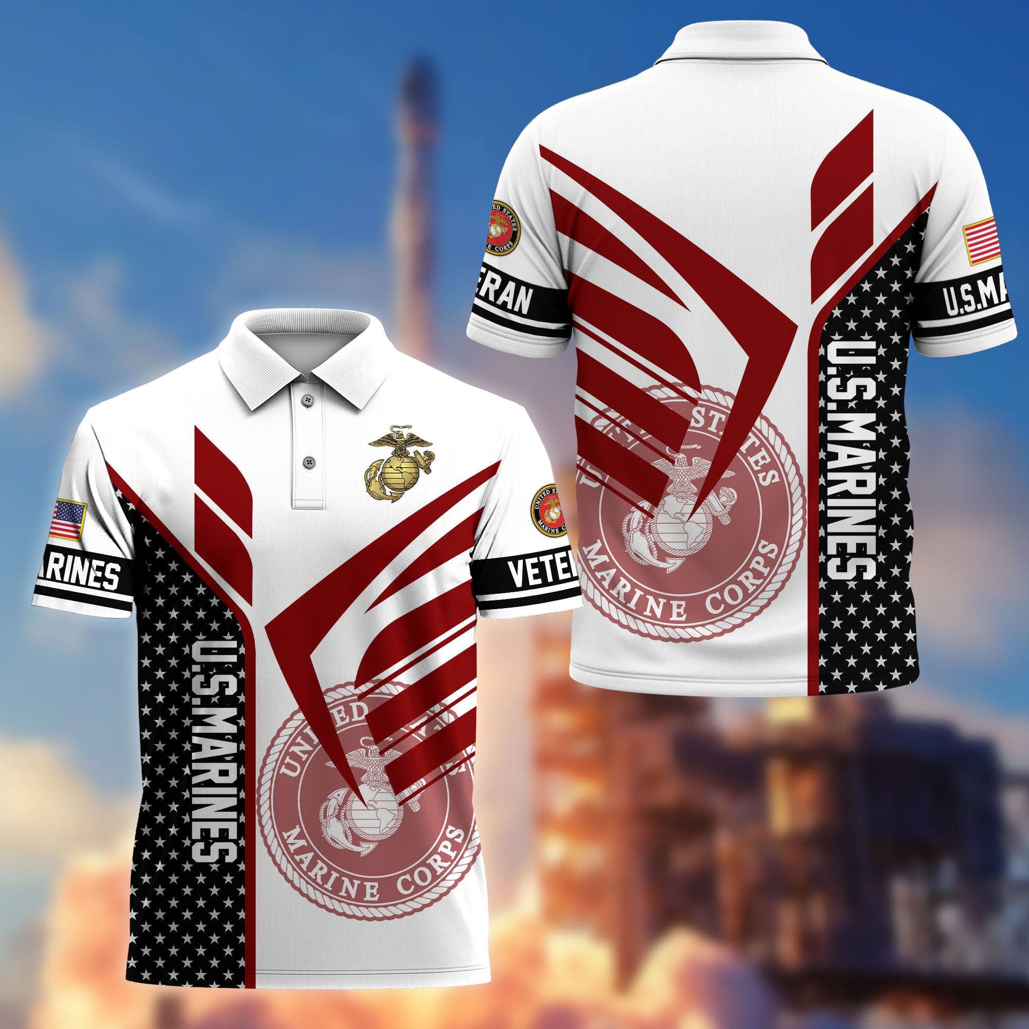 Premium US Veterans Polo Shirt, Gifts For US Veterans, Gifts On Father's Day, Independence Day, Armed Forces Day, Veterans Day.