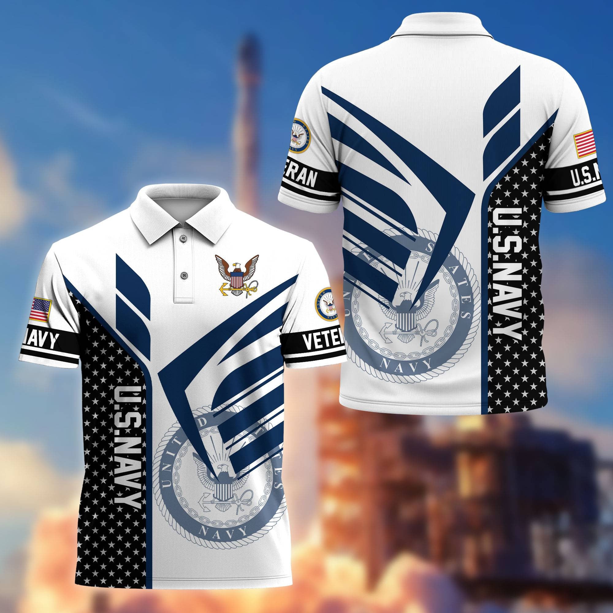 Premium US Veterans Polo Shirt, Gifts For US Veterans, Gifts On Father's Day, Independence Day, Armed Forces Day, Veterans Day.