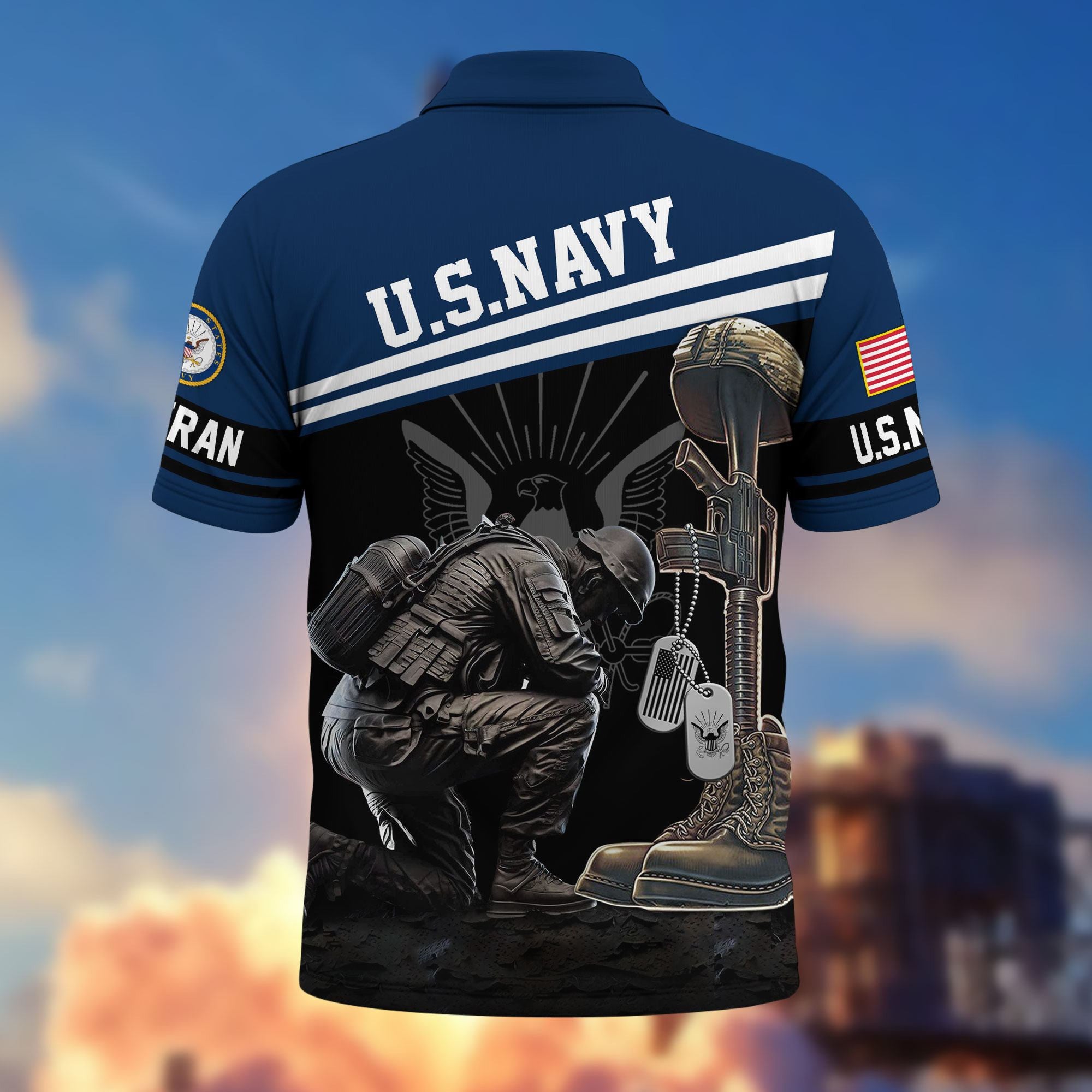 Premium US Veterans Polo Shirt, Gifts For US Veterans, Gifts On Father's Day, Independence Day, Armed Forces Day, Veterans Day.