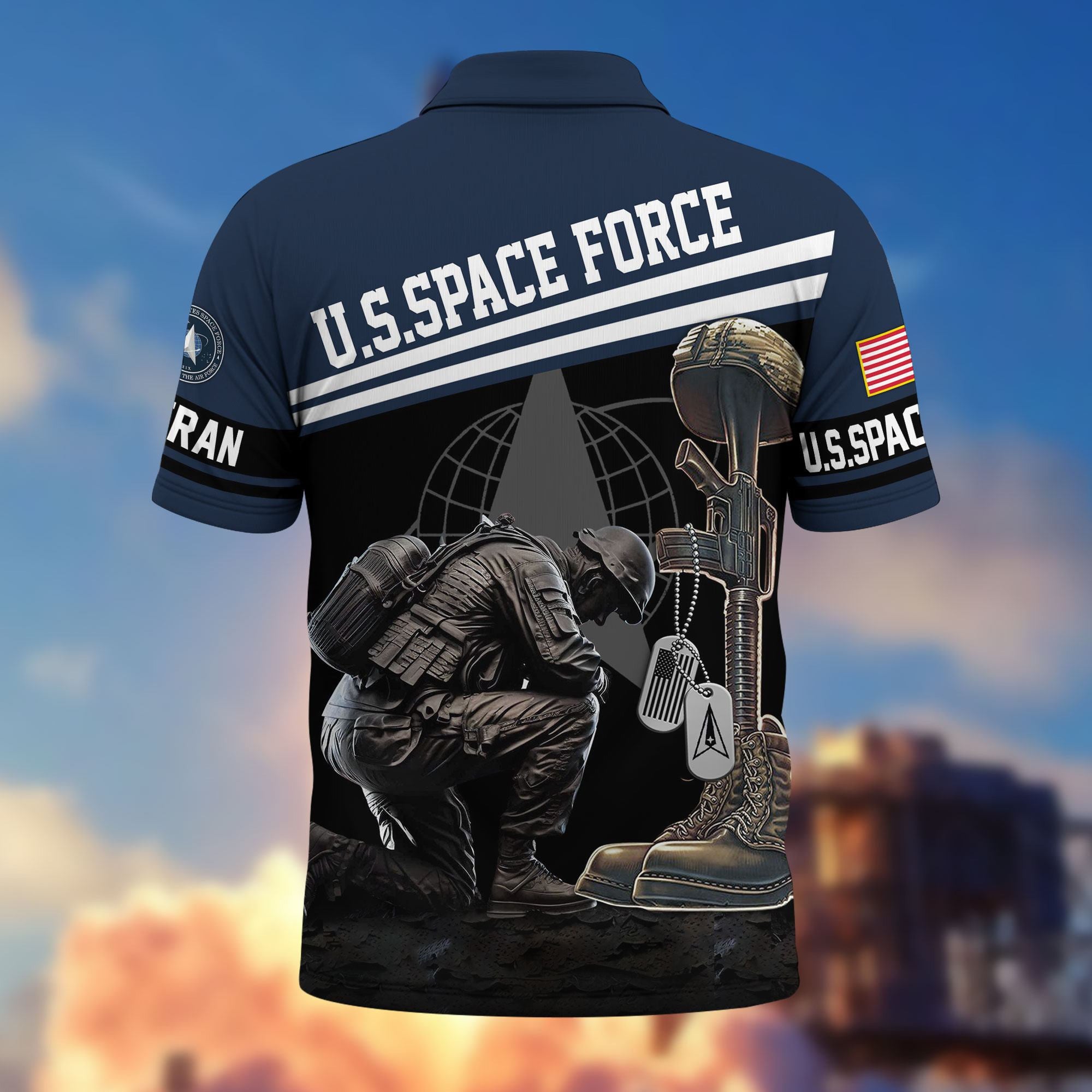 Premium US Veterans Polo Shirt, Gifts For US Veterans, Gifts On Father's Day, Independence Day, Armed Forces Day, Veterans Day.