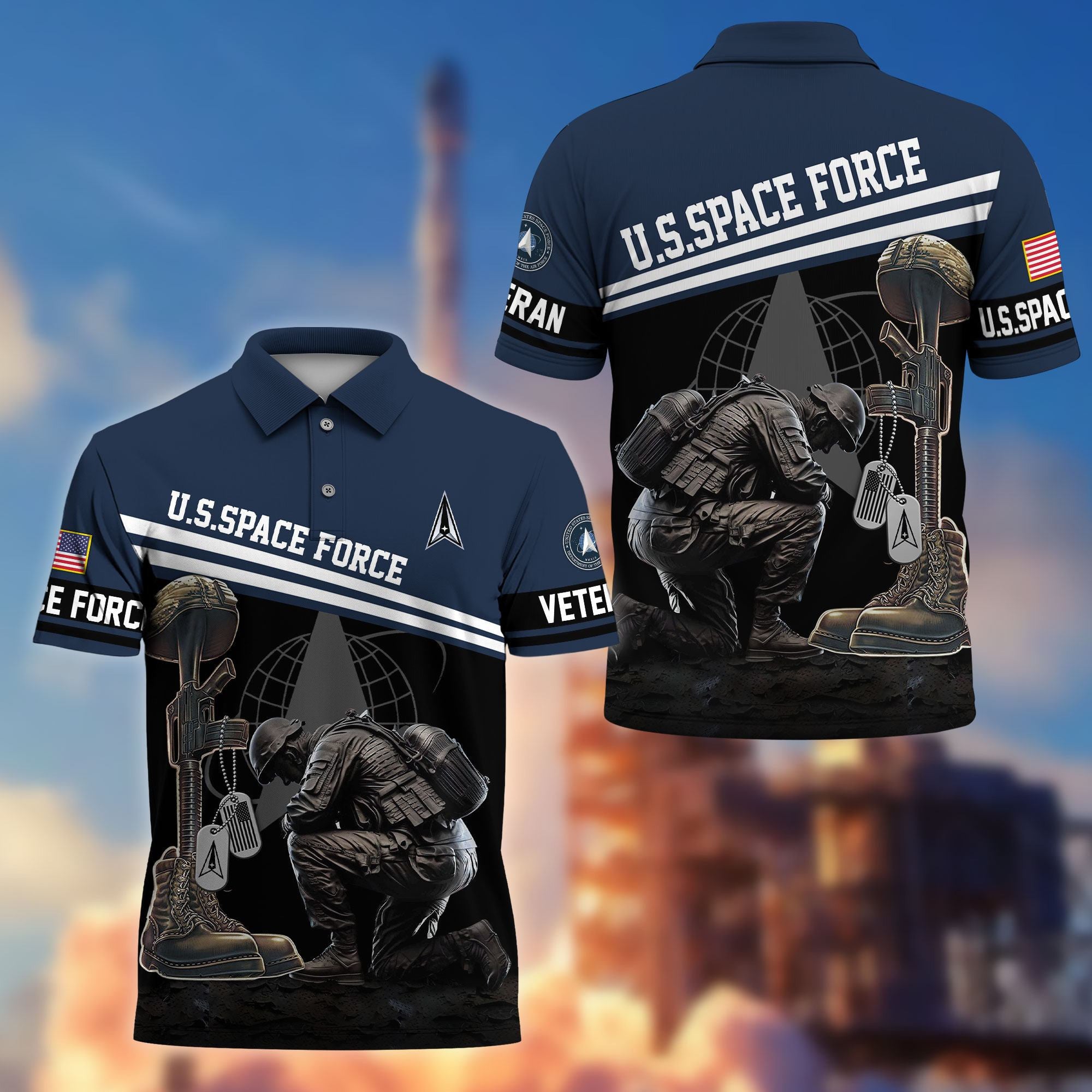 Premium US Veterans Polo Shirt, Gifts For US Veterans, Gifts On Father's Day, Independence Day, Armed Forces Day, Veterans Day.
