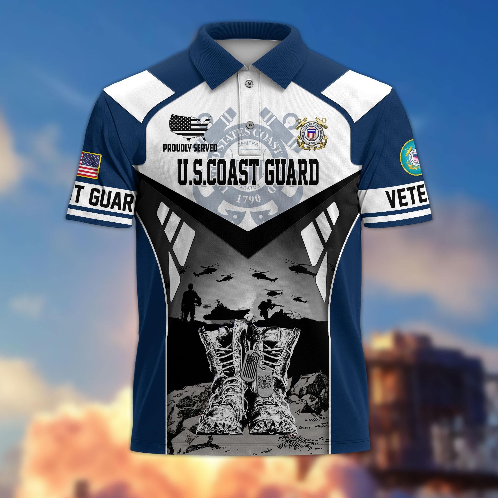Premium US Veterans Polo Shirt, Gifts For US Veterans, Gifts On Father's Day, Independence Day, Armed Forces Day, Veterans Day.
