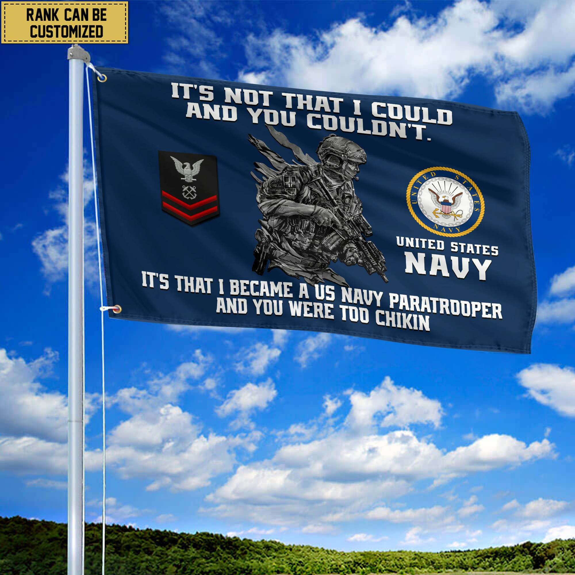 Unique Custom US Navy Grommet Flag, Gift For Navy Veteran, Gifts For Dad, For Husband, Best Gifts On Father's Day, Independence Day, Veterans Day.