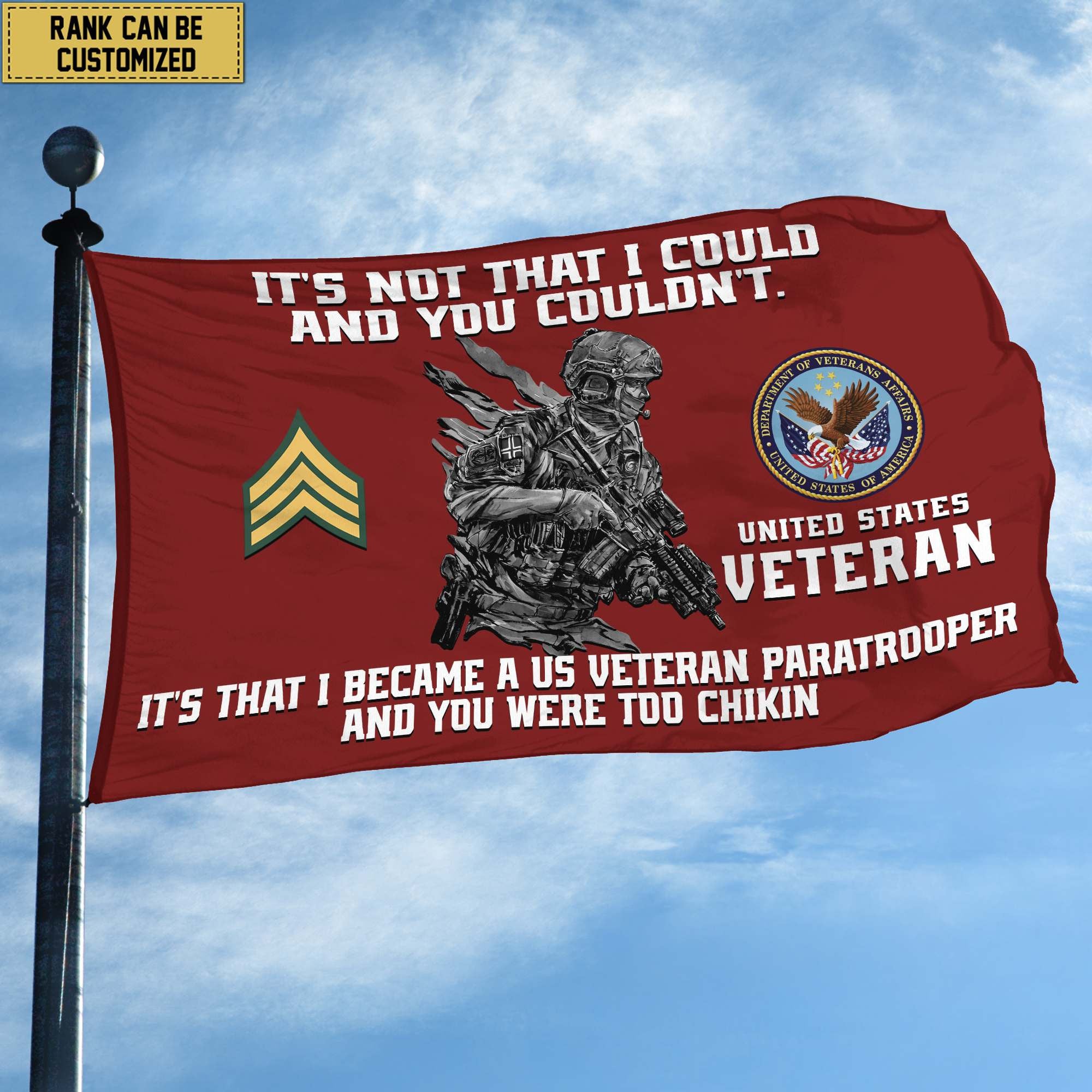 Unique Custom US Veteran Grommet Flag, Gift For US Veteran, Gifts For Dad, For Husband, Best Gifts On Father's Day, Independence Day, Veterans Day.