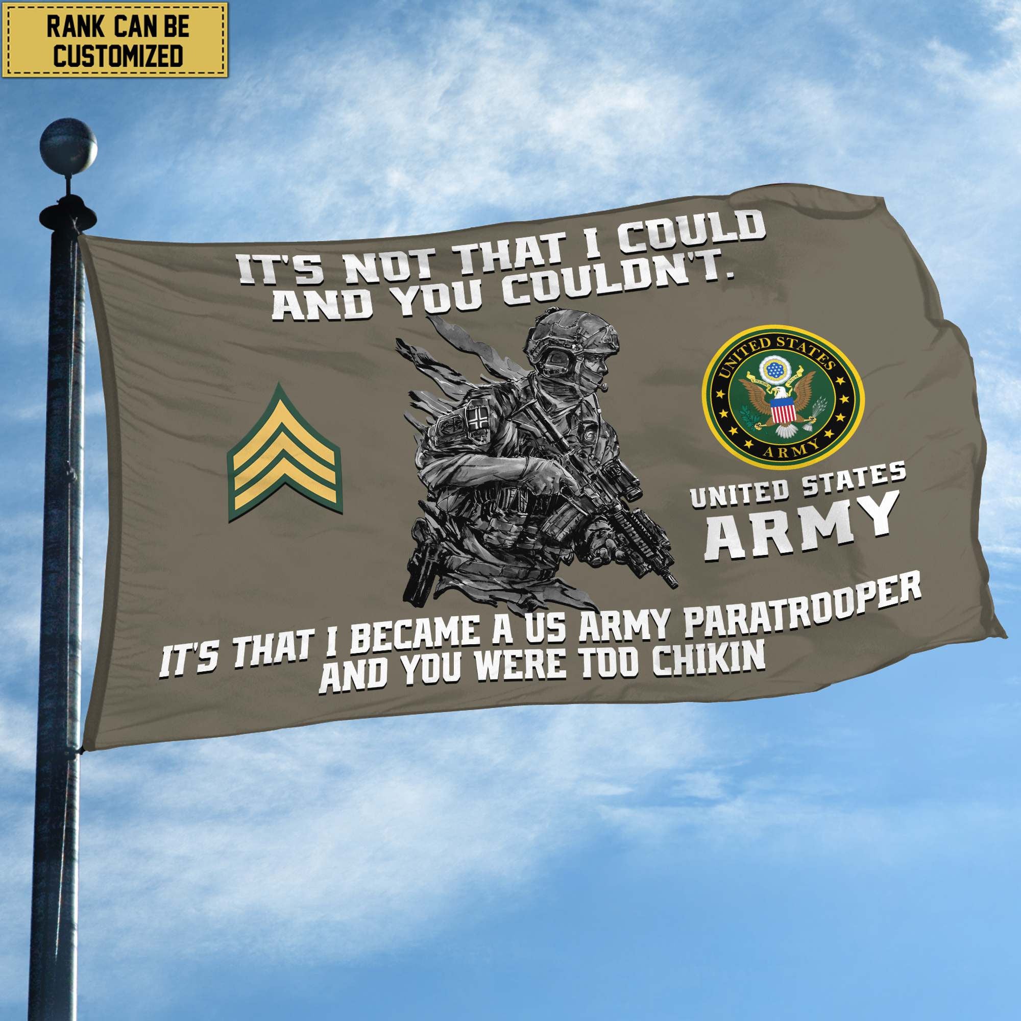 Unique Custom US Army Grommet Flag, Gift For Army Veteran, Gifts For Dad, For Husband, Best Gifts On Father's Day, Independence Day, Veterans Day.