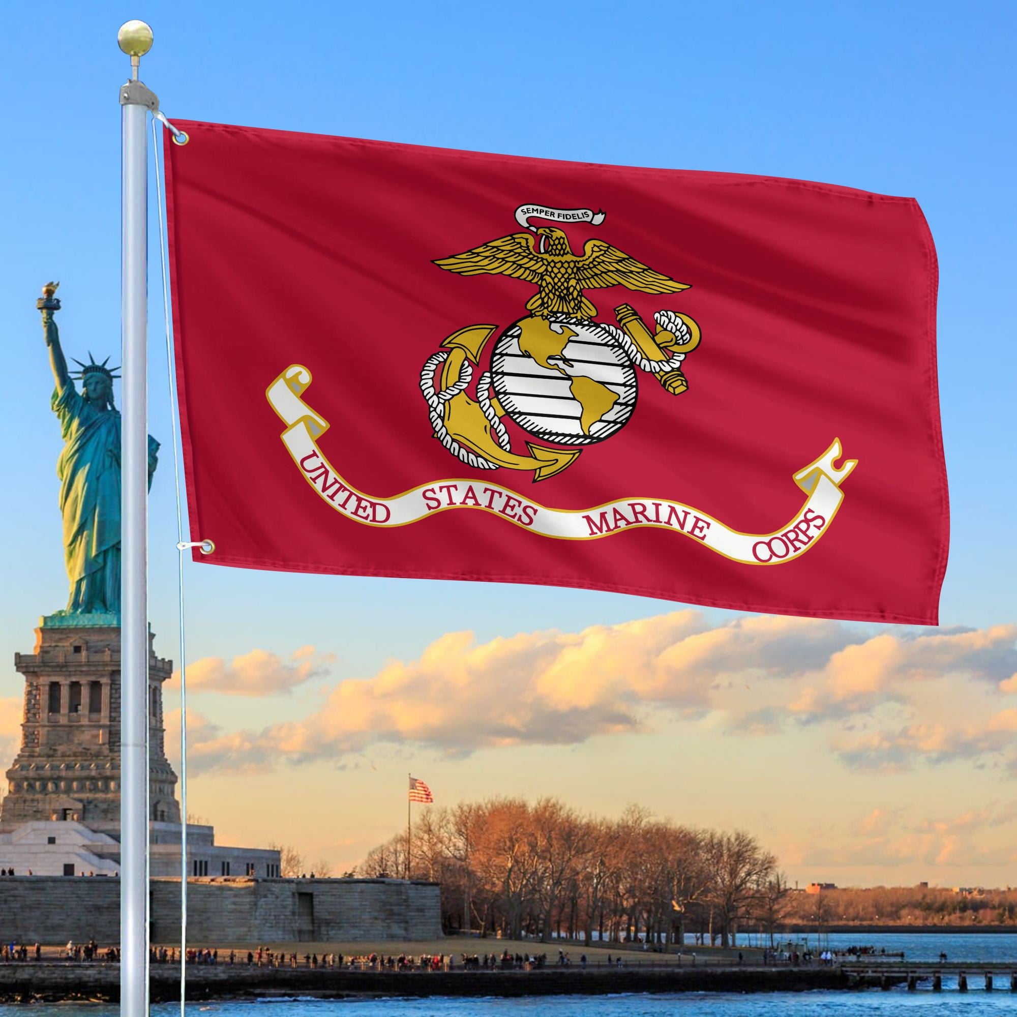 Premium USMC Grommet Flag, Gift For Marine Veteran, Gifts For Dad, For Husband, Best Gifts On Father's Day, Independence Day, Veterans Day.