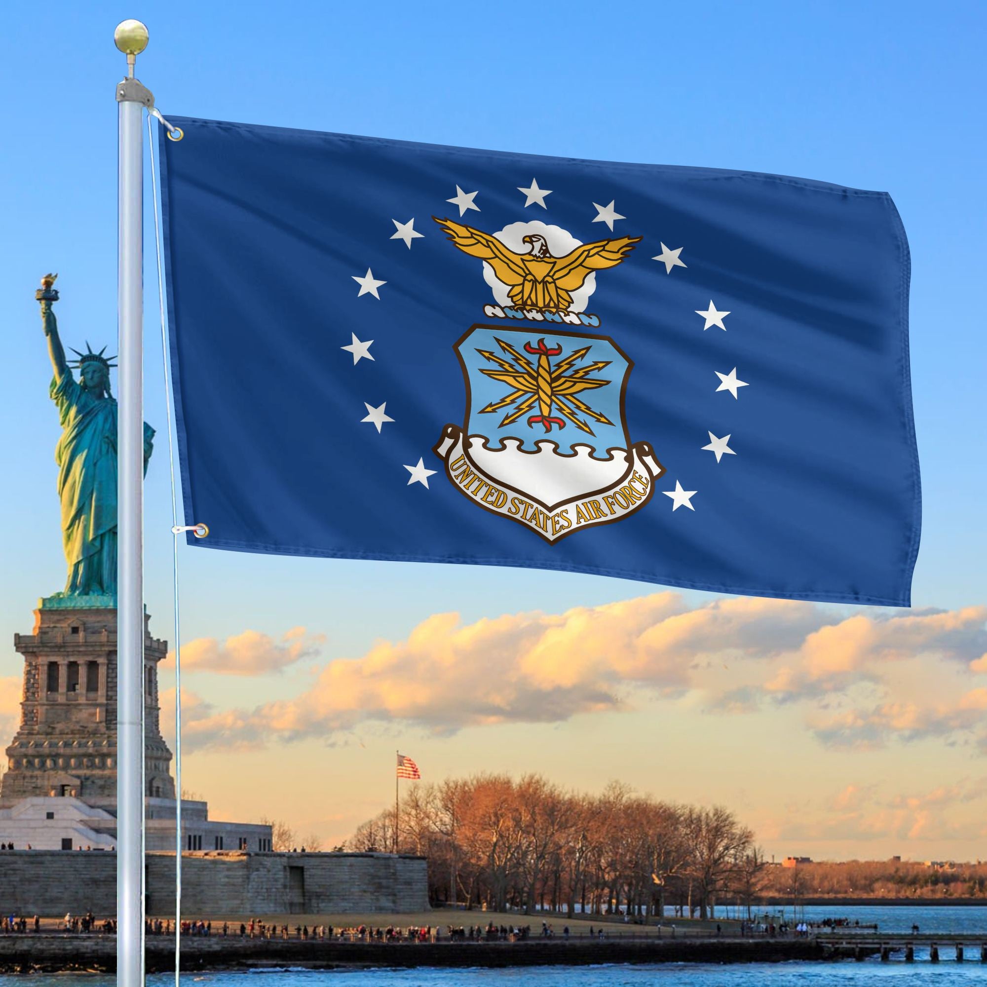 Premium USAF Grommet Flag, Gift For Air Force Veteran, Gifts For Dad, For Husband, Best Gifts On Father's Day, Independence Day, Veterans Day.