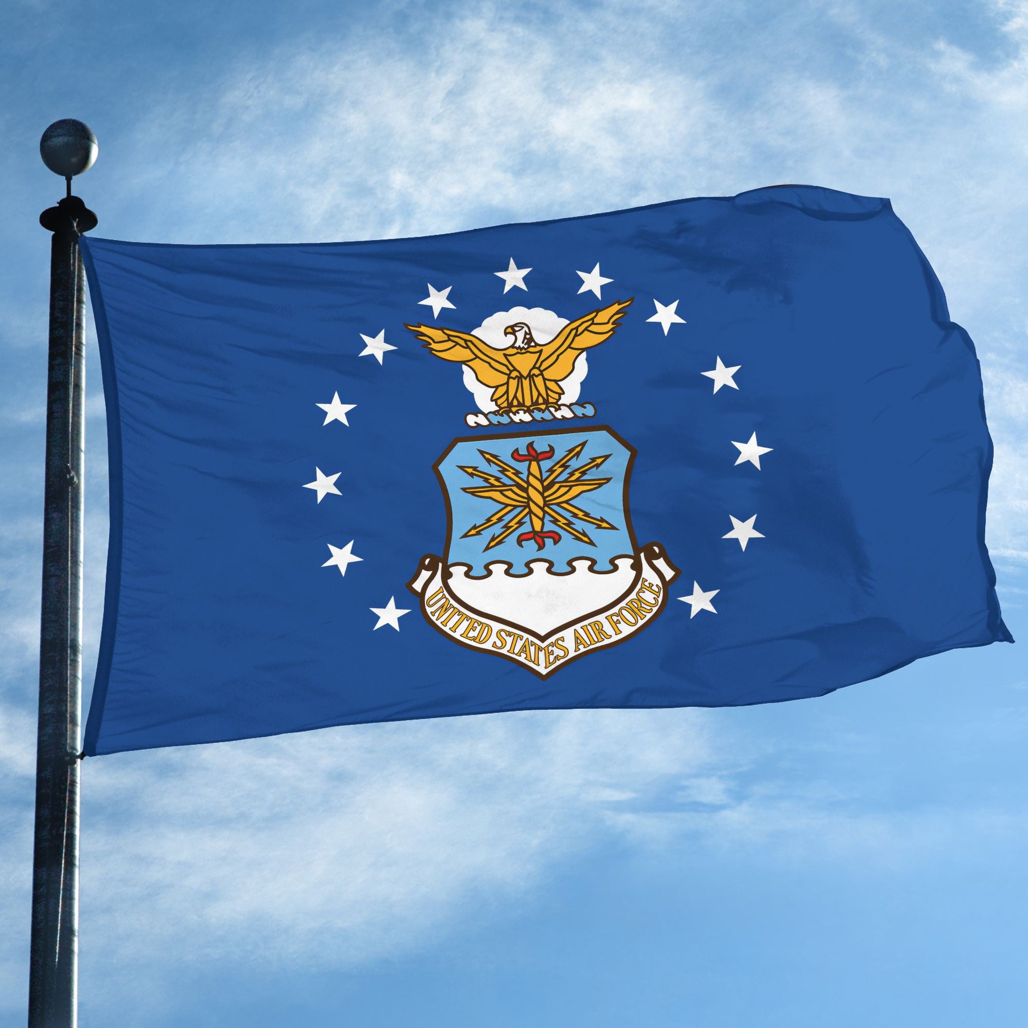 Premium USAF Grommet Flag, Gift For Air Force Veteran, Gifts For Dad, For Husband, Best Gifts On Father's Day, Independence Day, Veterans Day.