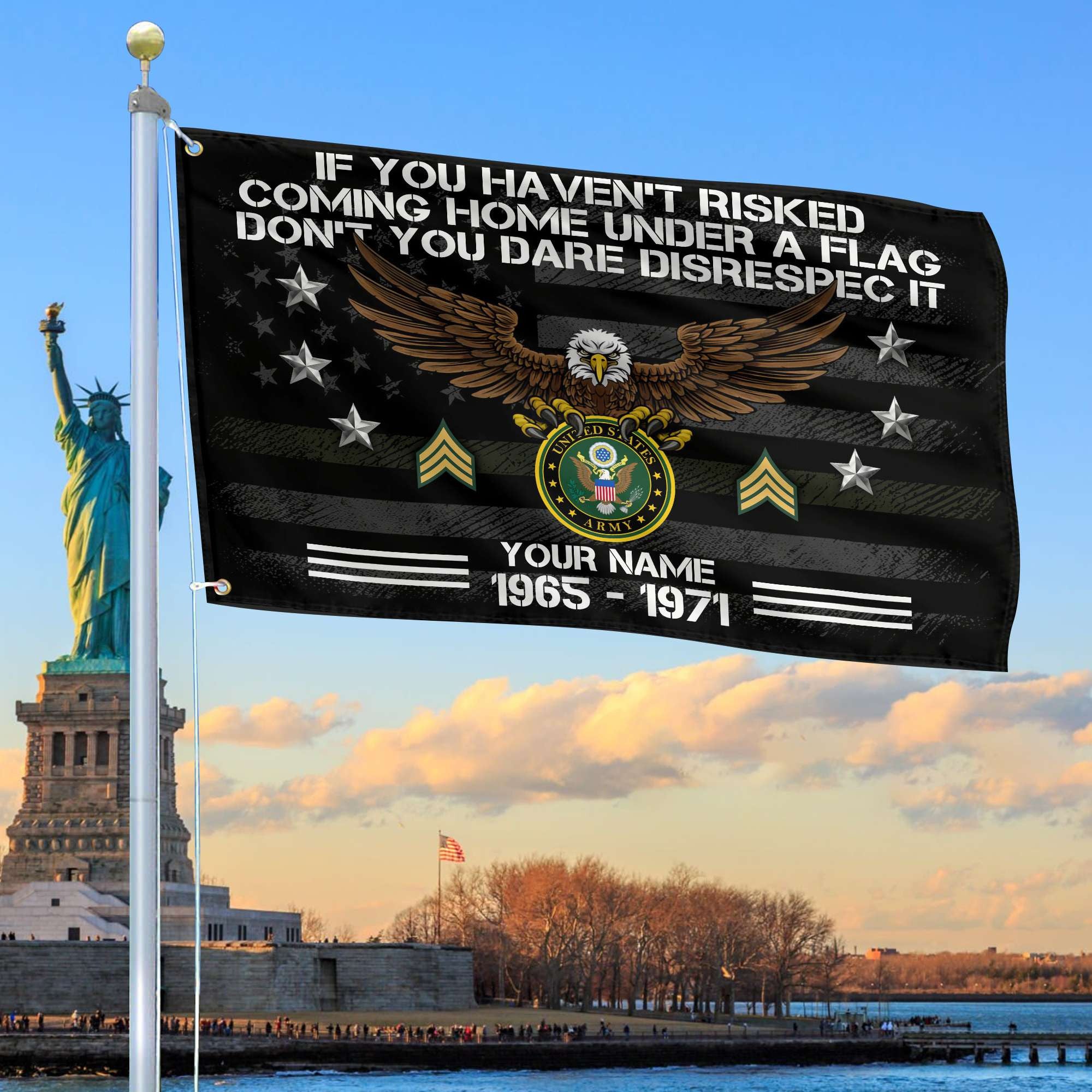 Premium Custom US Army Grommet Flag, Gift For Army Veteran, Gifts For Dad, For Husband, Best Gifts On Father's Day, Independence Day, Veterans Day.