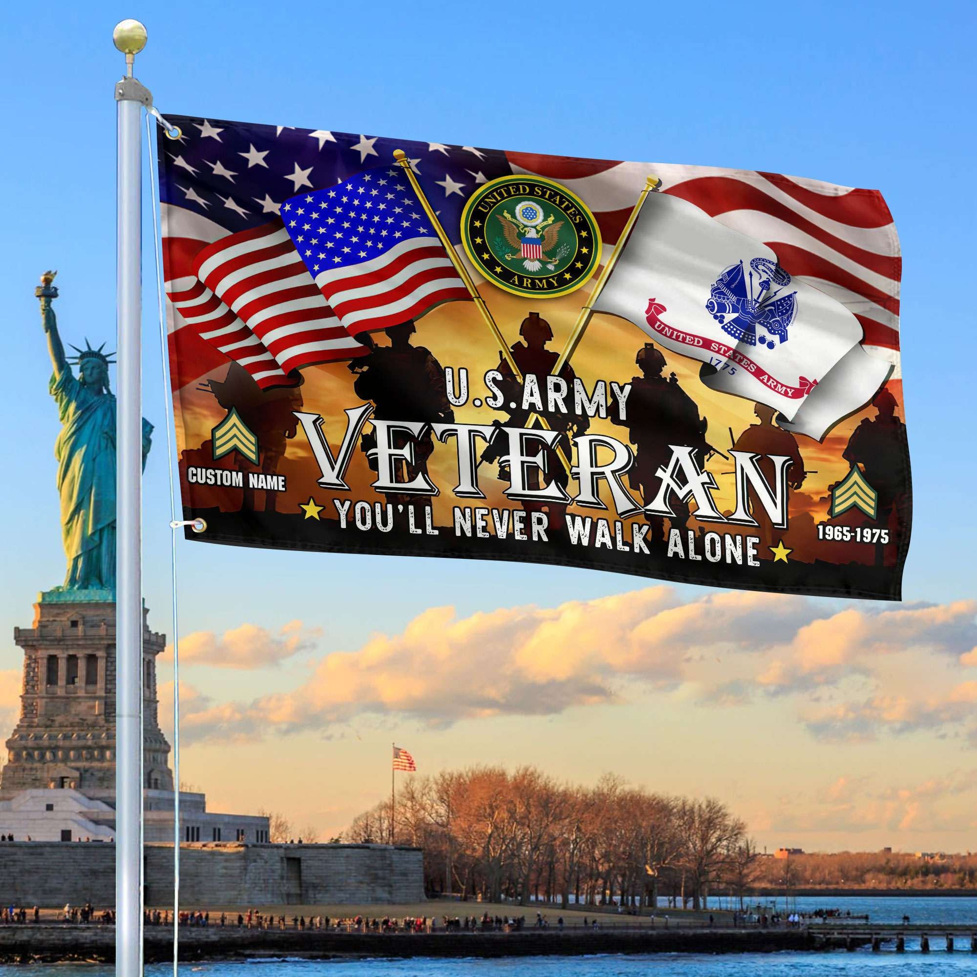 Premium Custom US Army Grommet Flag, Gift For Army Veteran, Gifts For Dad, For Husband, Best Gifts On Father's Day, Independence Day, Veterans Day.