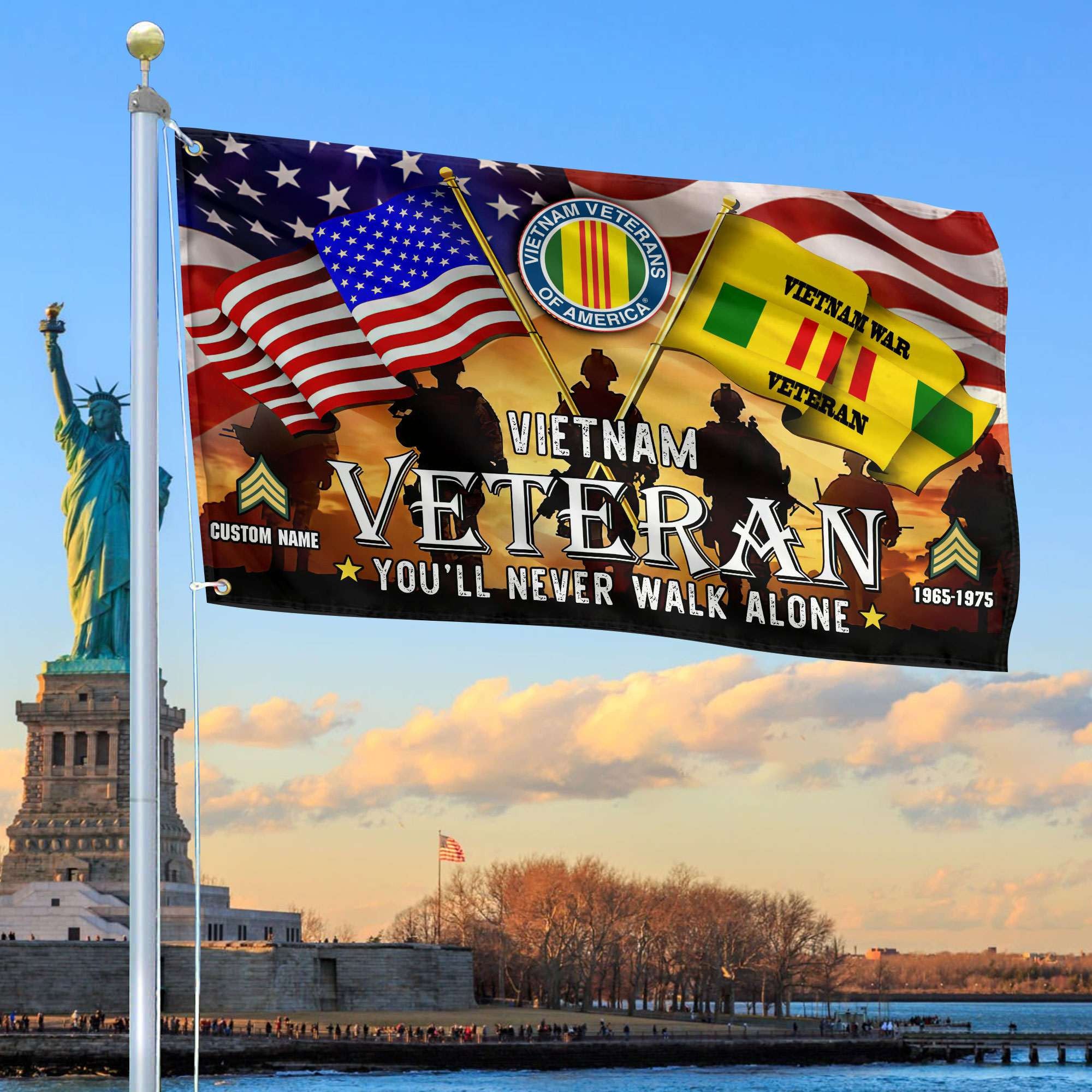 Premium Custom Vietnam Veteran Grommet Flag, Gift For Vietnam Veteran, Gifts For Dad, For Husband, Best Gifts On Father's Day, Independence Day, Veterans Day.