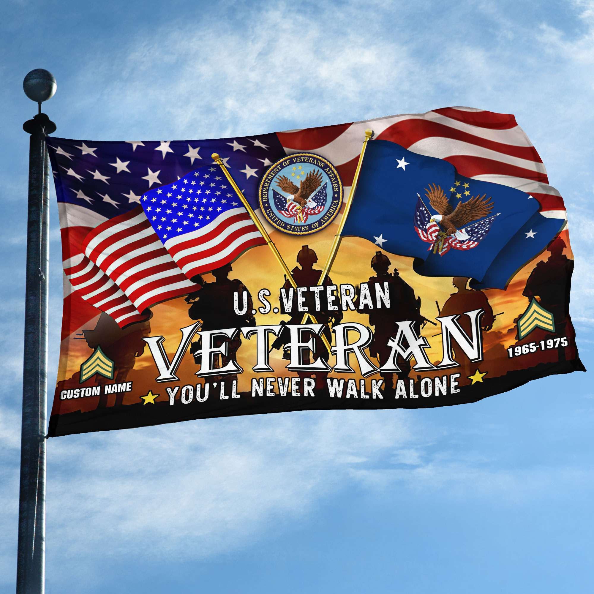 Premium Custom US Veteran Grommet Flag, Gift For US Veteran, Gifts For Dad, For Husband, Best Gifts On Father's Day, Independence Day, Veterans Day.