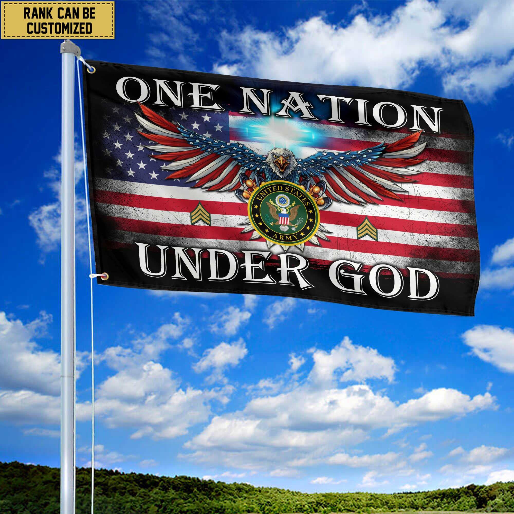 Unique Custom US Army Grommet Flag, Gift For Army Veteran, Gifts For Dad, For Husband, Best Gifts On Father's Day, Independence Day, Veterans Day.