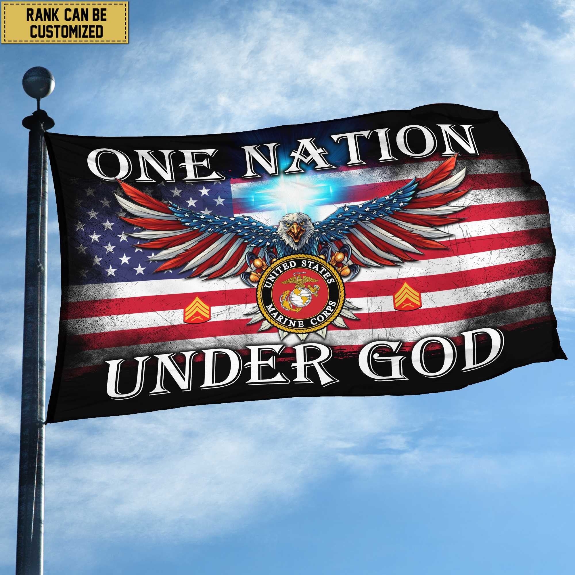 Unique Custom USMC Grommet Flag, Gift For Marine Veteran, Gifts For Dad, For Husband, Best Gifts On Father's Day, Independence Day, Veterans Day.