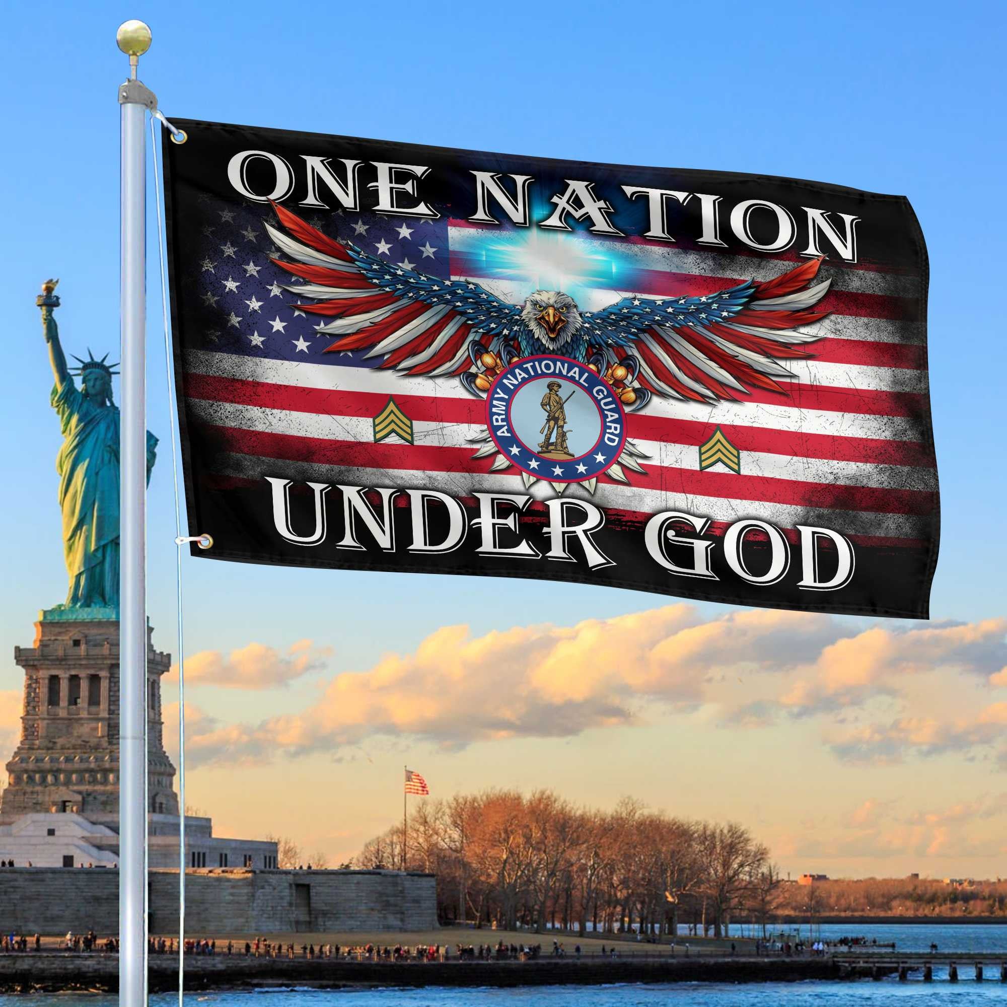 Unique Custom Army National Guard Grommet Flag, Gift For Army National Guard Veteran, Gifts For Dad, For Husband, Best Gifts On Father's Day, Independence Day, Veterans Day.