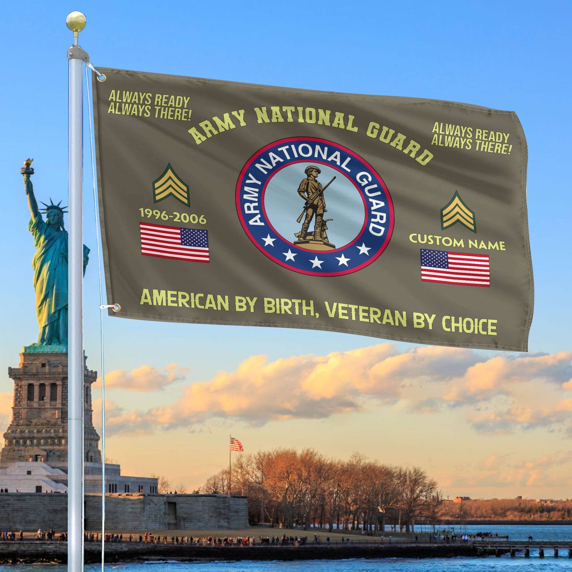 Premium Custom Name, Rank, Year, Army National Guard Veteran Grommet Flag, Gift For Army National Guard Veteran, Gifts For Dad, For Husband, Best Gifts On Father's Day, Independence Day, Veterans Day.