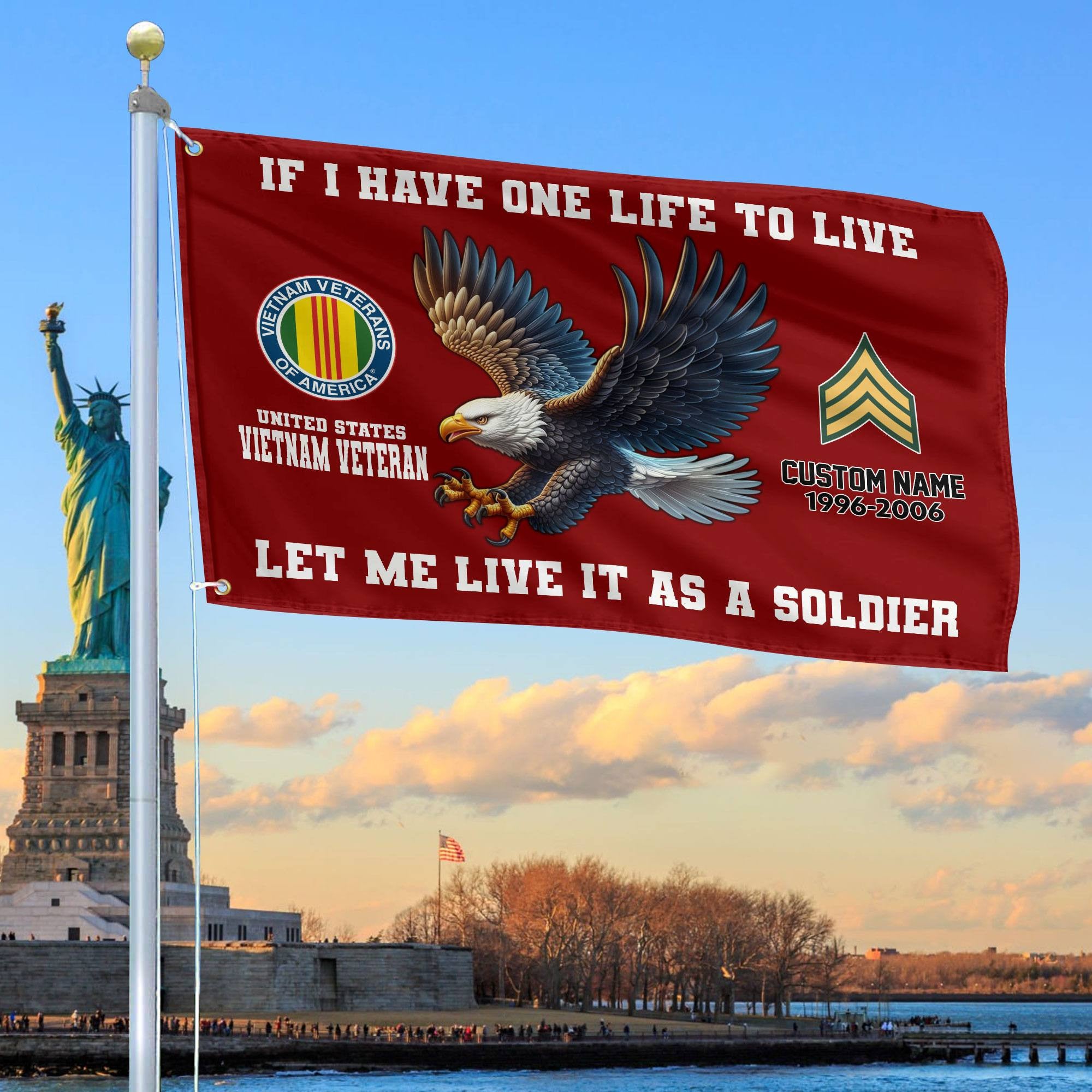 Unique Custom Vietnam Veteran Grommet Flag, Gift For Vietnam Veteran, Gifts For Dad, For Husband, Best Gifts On Father's Day, Independence Day, Veterans Day.