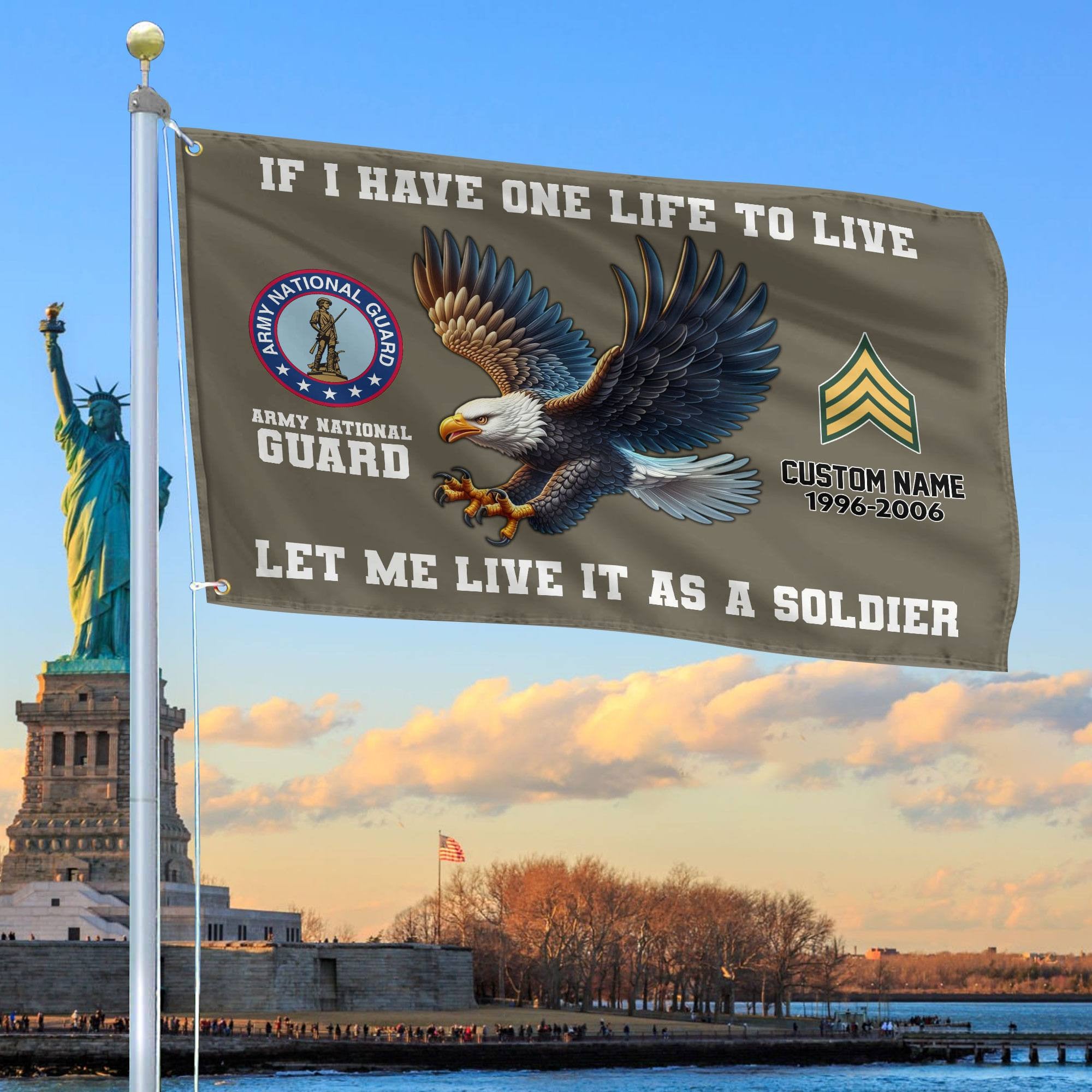 Unique Custom Army National Guard Grommet Flag, Gift For Army National Guard Veteran, Gifts For Dad, For Husband, Best Gifts On Father's Day, Independence Day, Veterans Day.