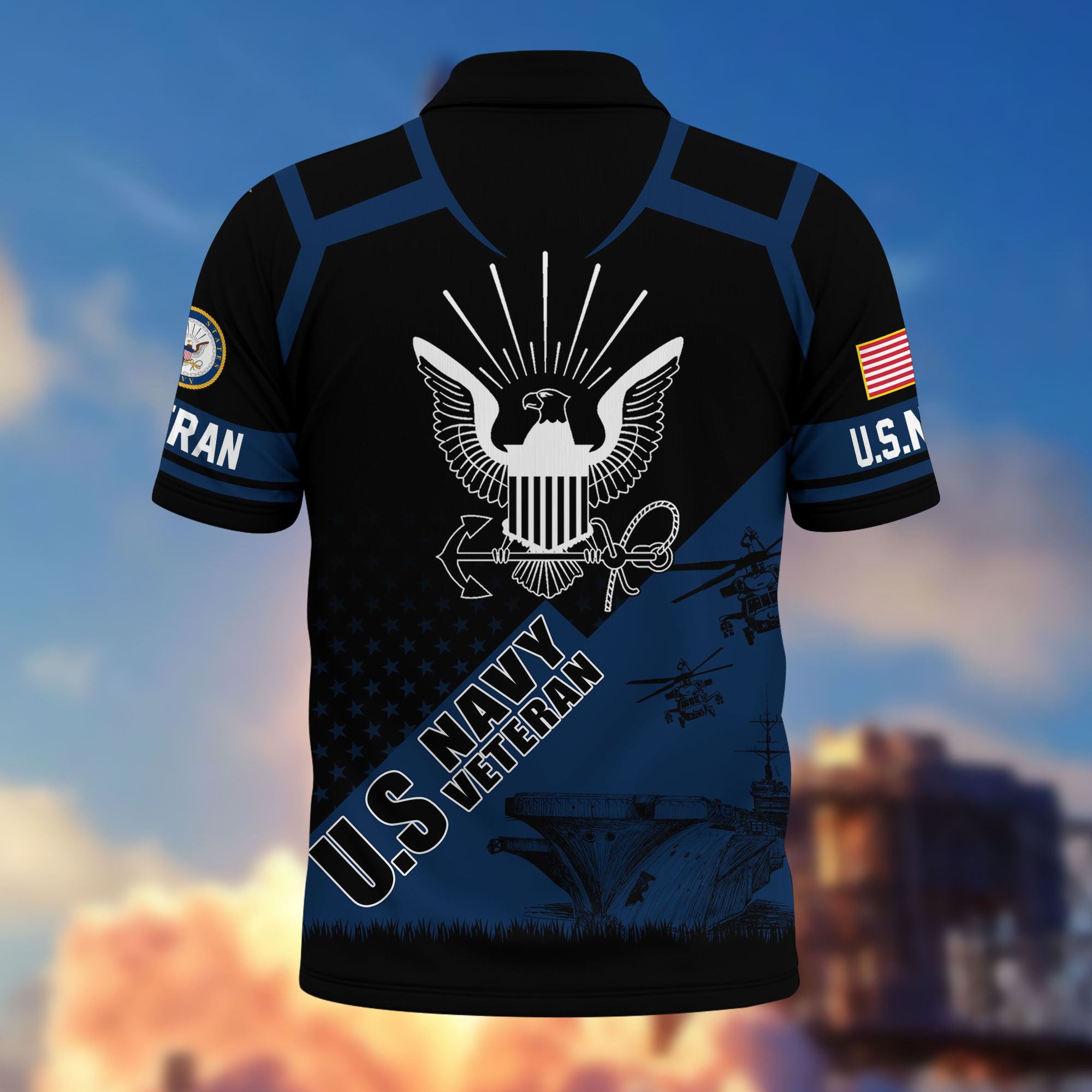 Premium US Veterans Polo Shirt, Gifts For US Veterans, Gifts On Father's Day, Independence Day, Armed Forces Day, Veterans Day.