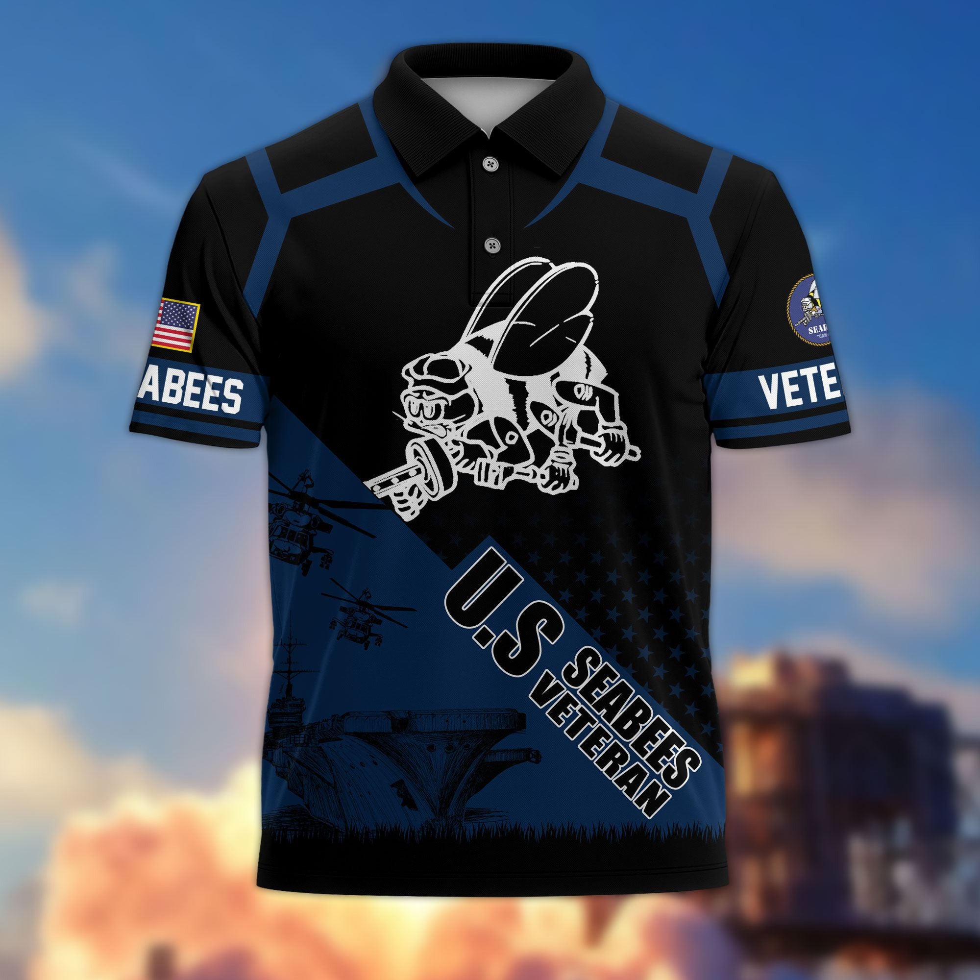 Premium US Veterans Polo Shirt, Gifts For US Veterans, Gifts On Father's Day, Independence Day, Armed Forces Day, Veterans Day.