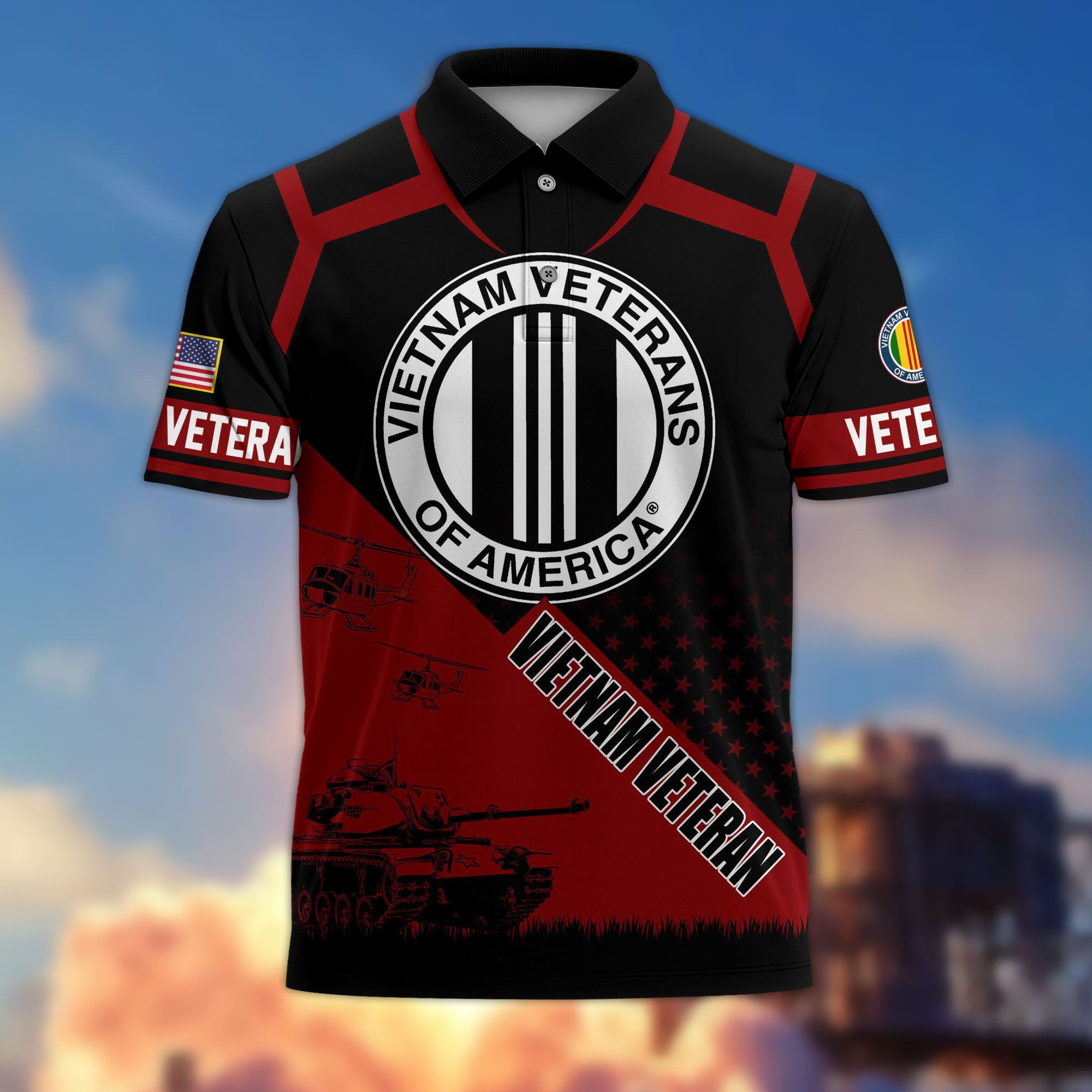 Premium US Veterans Polo Shirt, Gifts For US Veterans, Gifts On Father's Day, Independence Day, Armed Forces Day, Veterans Day.