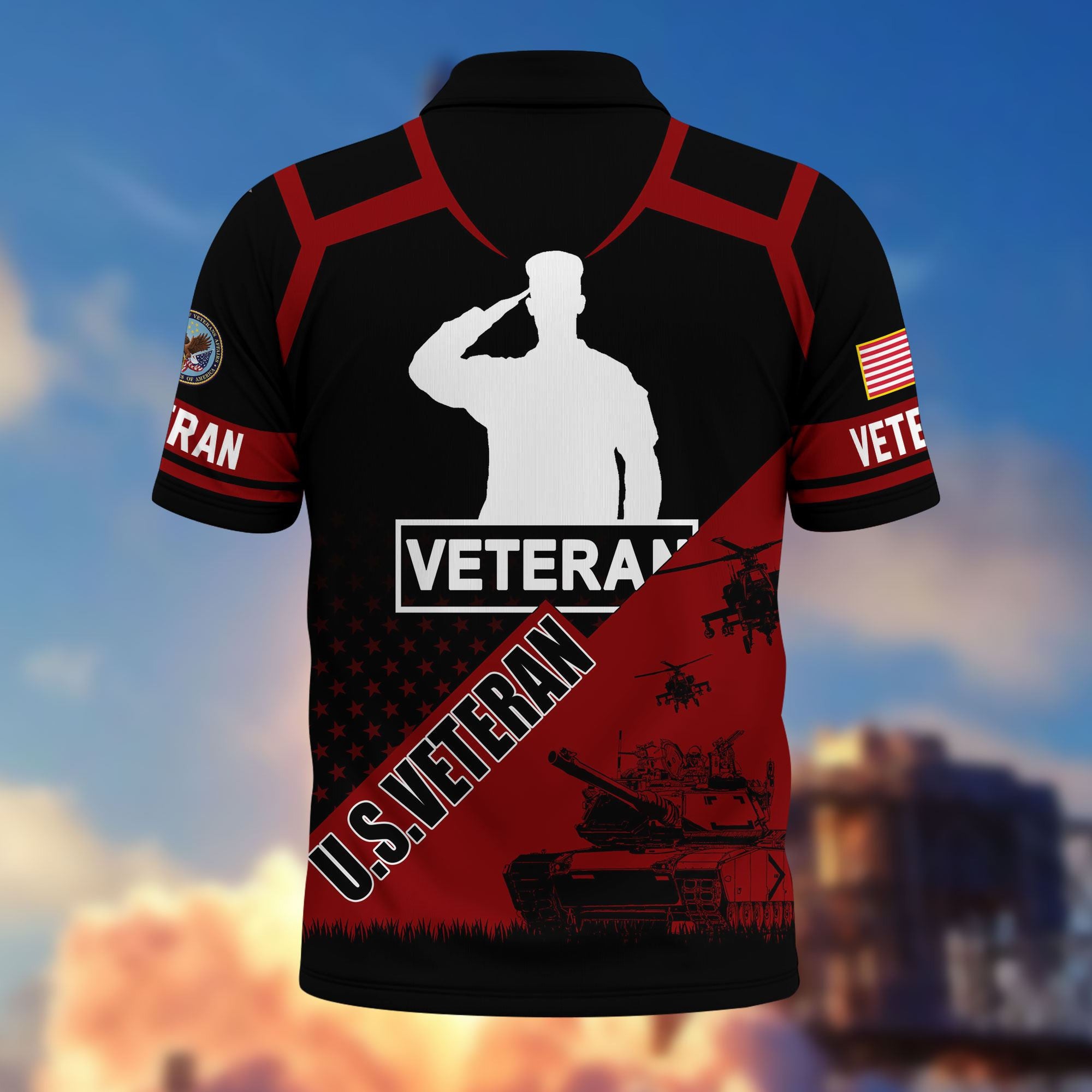 Premium US Veterans Polo Shirt, Gifts For US Veterans, Gifts On Father's Day, Independence Day, Armed Forces Day, Veterans Day.
