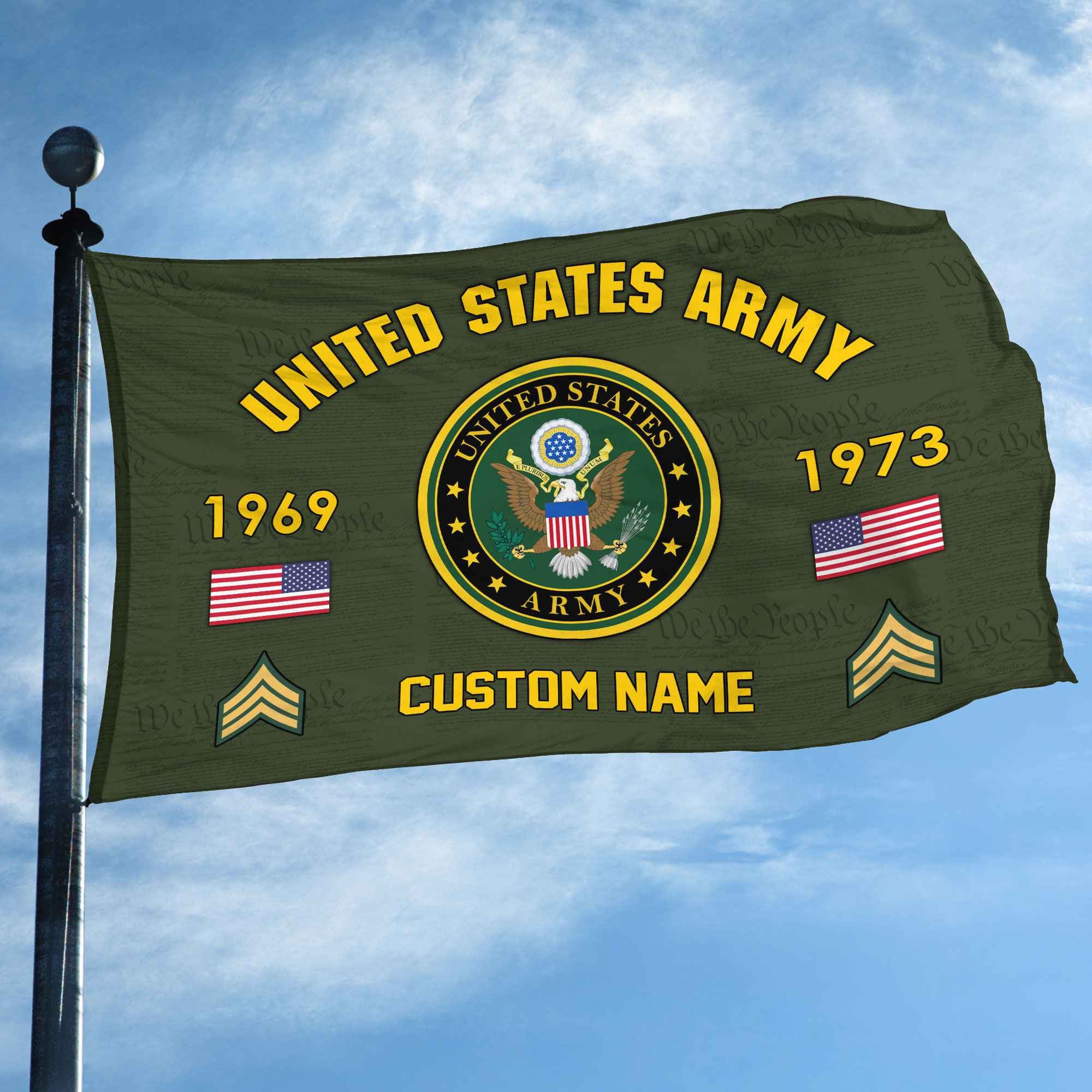 Premium Custom US Army Grommet Flag, Gifts For Army Veteran, Best Gifts On Father's Day, Armed Forces Day, Independence Day, Veterans Day.