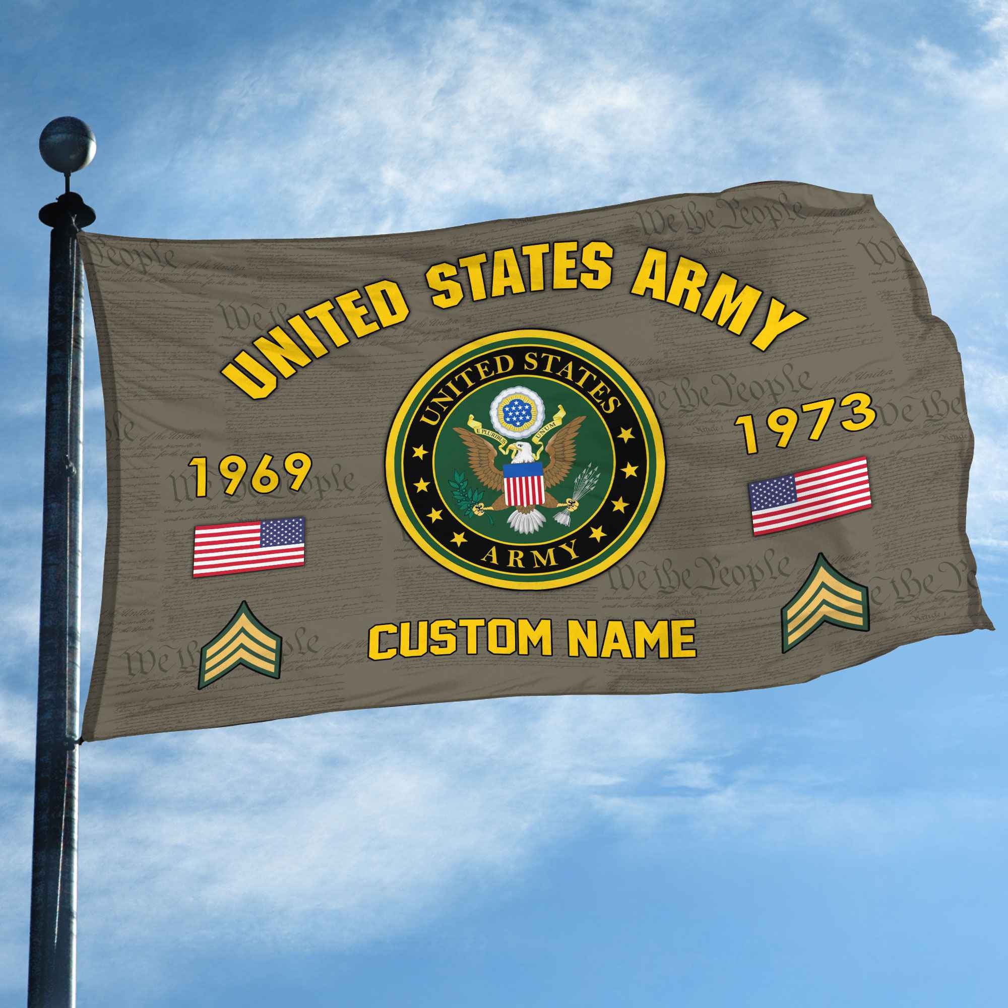 Premium Custom US Army Grommet Flag, Gifts For Army Veteran, Best Gifts On Father's Day, Armed Forces Day, Independence Day, Veterans Day.