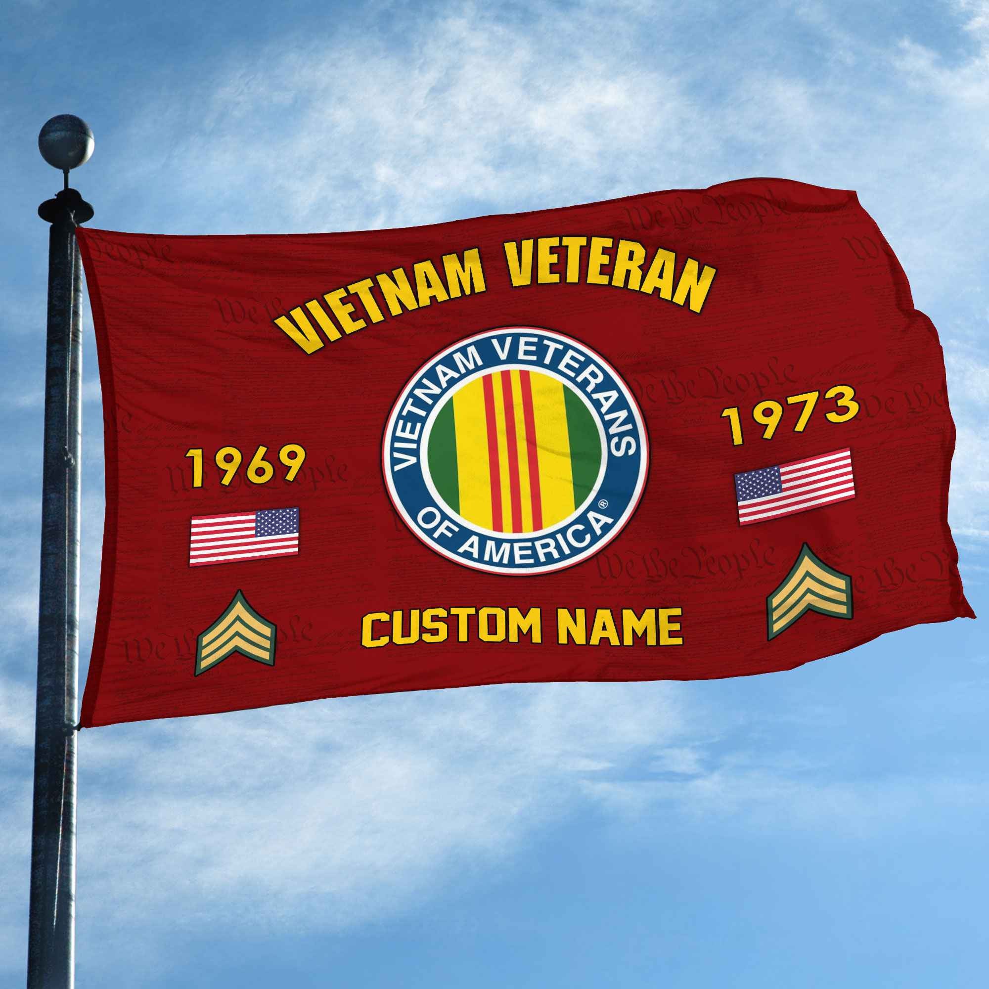 Premium Custom Vietnam Veteran Grommet Flag, Gifts For Vietnam Veteran, Best Gifts On Father's Day, Armed Forces Day, Independence Day, Veterans Day.