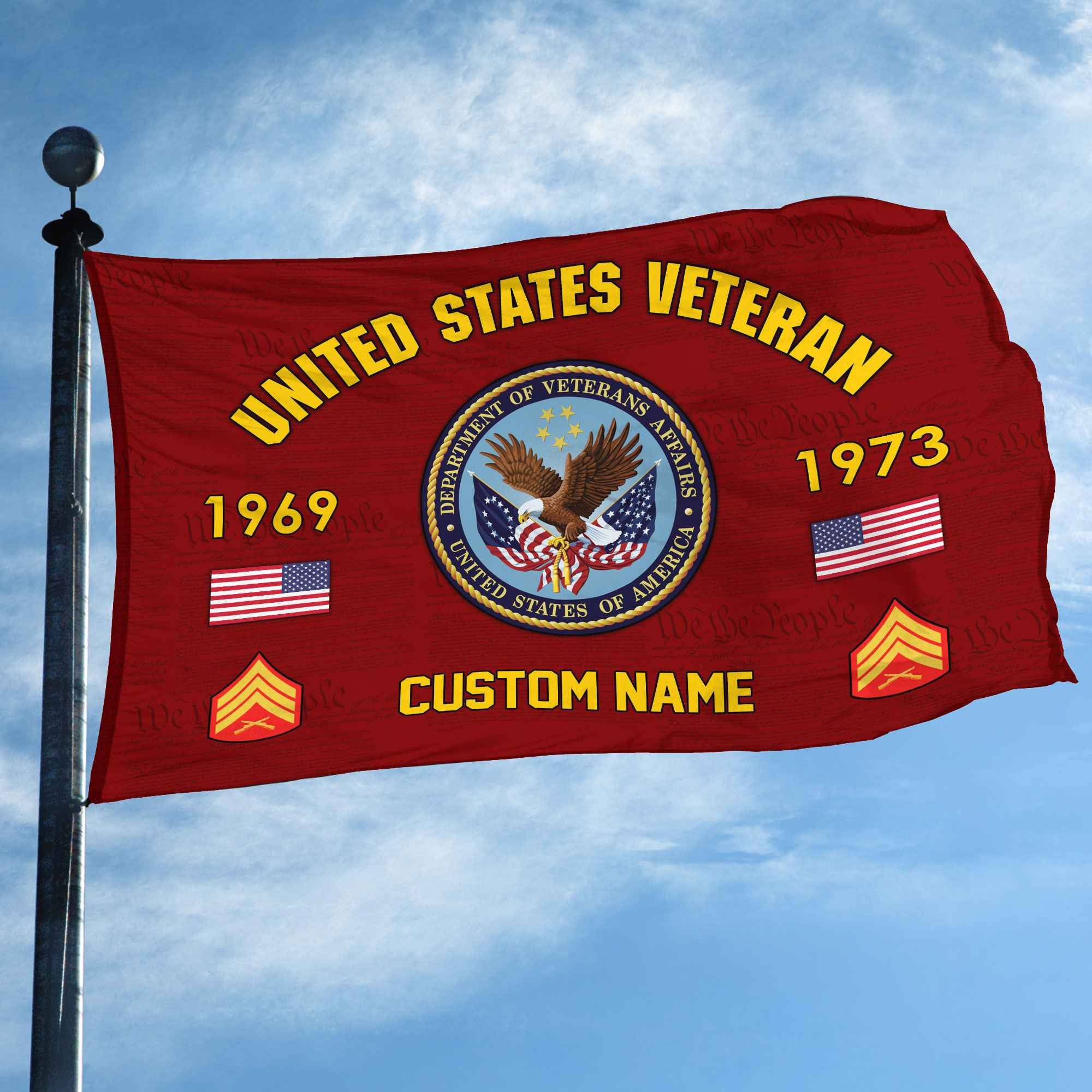 Premium Custom US Veteran Grommet Flag, Gifts For US Veteran, Best Gifts On Father's Day, Armed Forces Day, Independence Day, Veterans Day.
