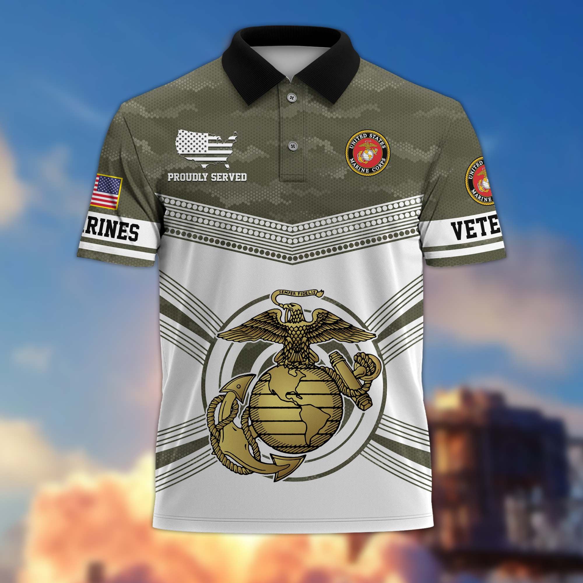 Premium US Veterans Polo Shirt, Gifts For US Veterans, Gifts On Father's Day, Independence Day, Armed Forces Day, Veterans Day.