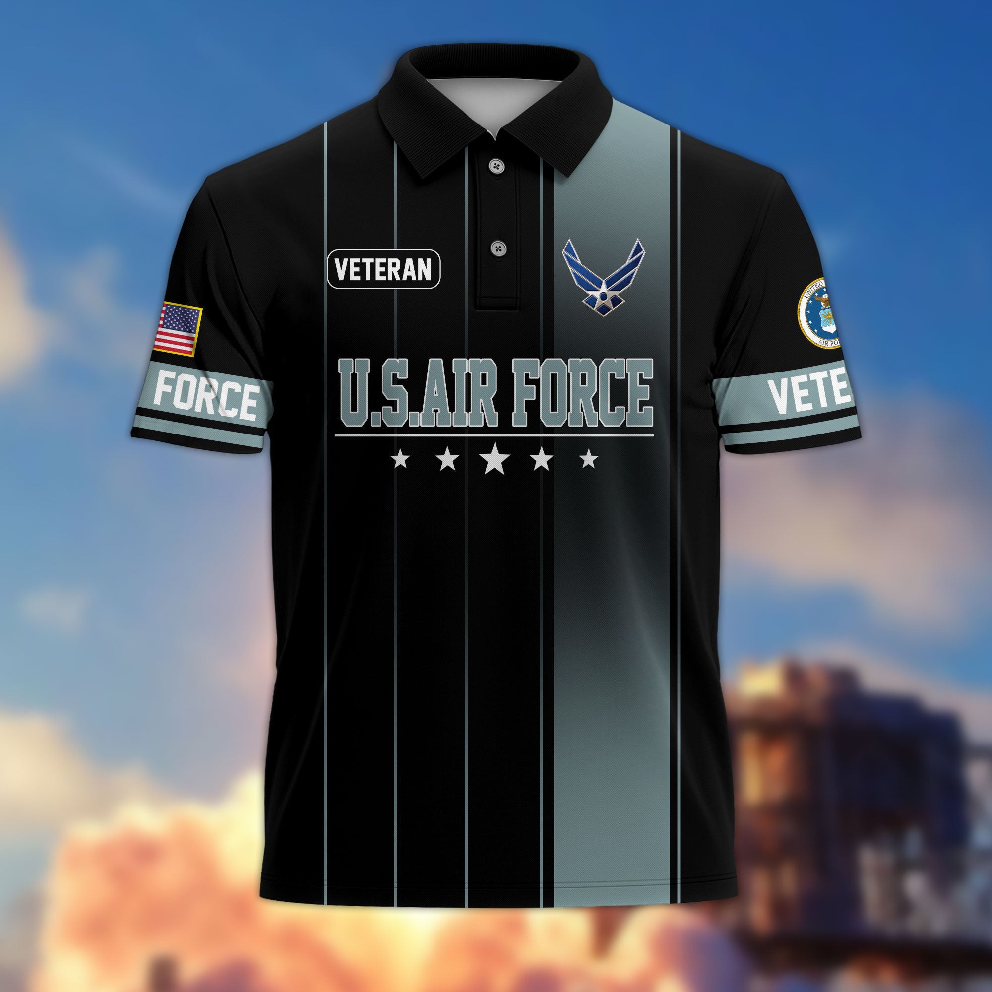 Premium US Veterans Polo Shirt, Gifts For US Veterans, Gifts On Father's Day, Independence Day, Armed Forces Day, Veterans Day.