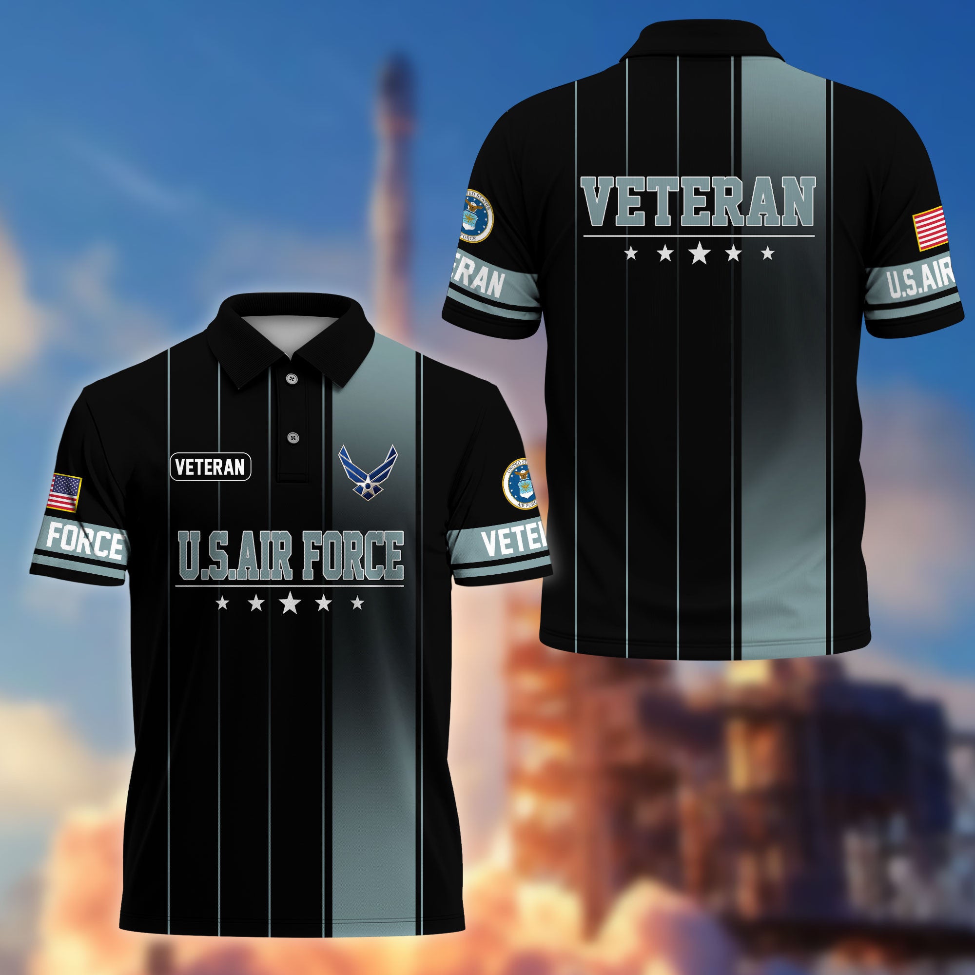 Premium US Veterans Polo Shirt, Gifts For US Veterans, Gifts On Father's Day, Independence Day, Armed Forces Day, Veterans Day.