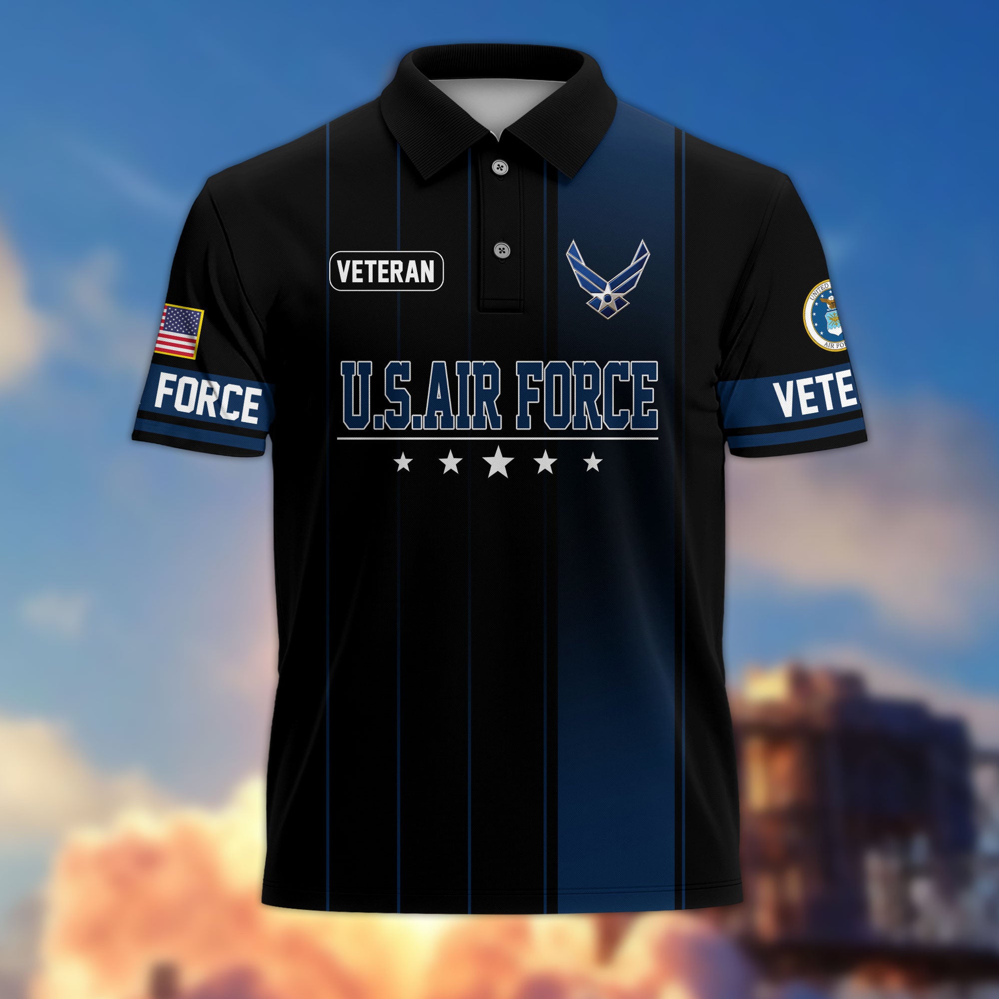 Premium US Veterans Polo Shirt, Gifts For US Veterans, Gifts On Father's Day, Independence Day, Armed Forces Day, Veterans Day.
