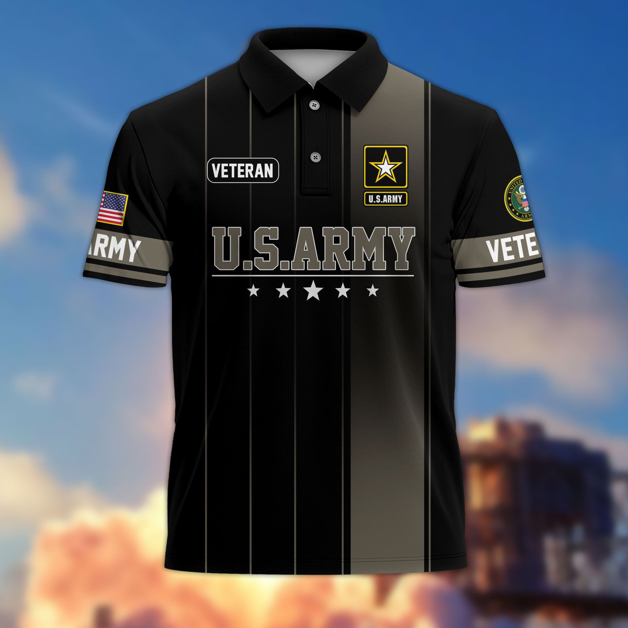Premium US Veterans Polo Shirt, Gifts For US Veterans, Gifts On Father's Day, Independence Day, Armed Forces Day, Veterans Day.