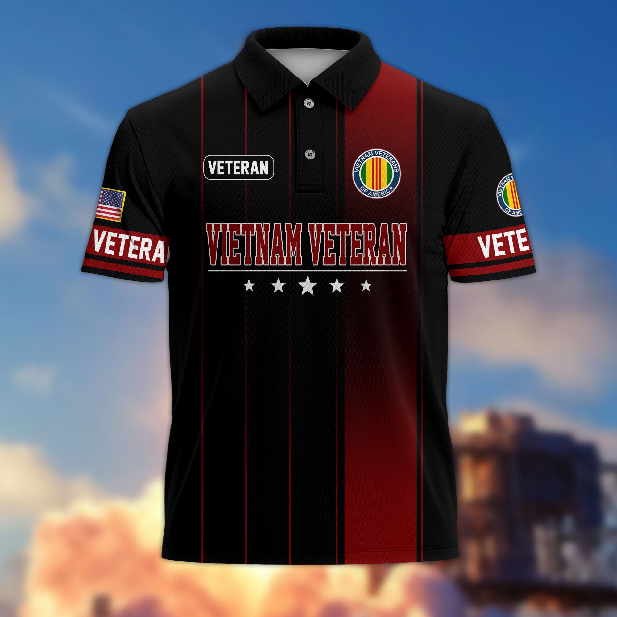 Premium US Veterans Polo Shirt, Gifts For US Veterans, Gifts On Father's Day, Independence Day, Armed Forces Day, Veterans Day.