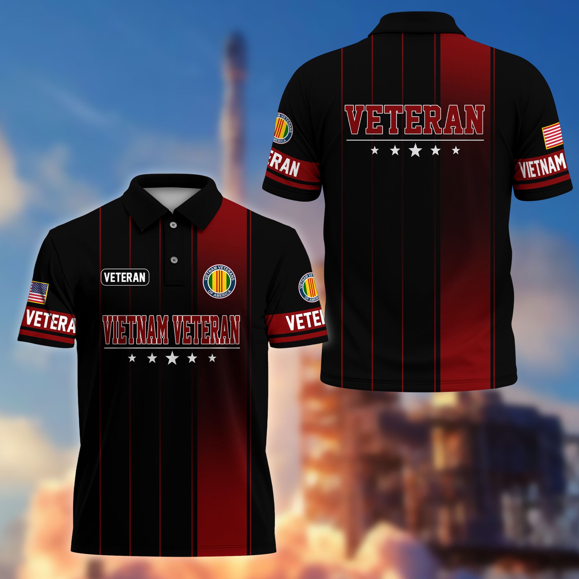 Premium US Veterans Polo Shirt, Gifts For US Veterans, Gifts On Father's Day, Independence Day, Armed Forces Day, Veterans Day.