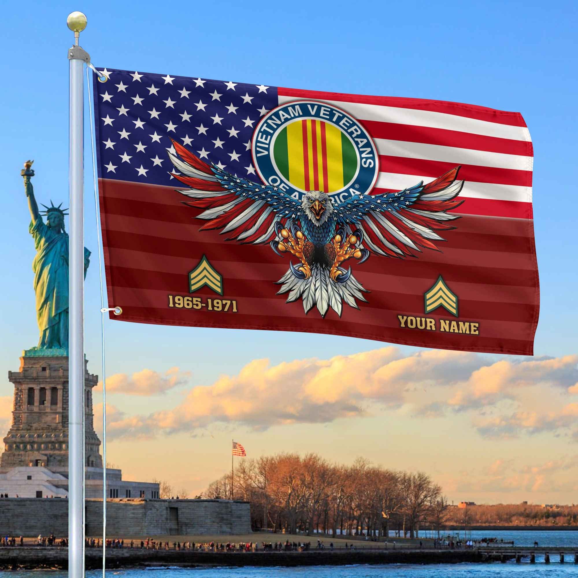 Premium Custom Vietnam Veteran Grommet Flag, Gifts For Vietnam Veteran, Gifts For Dad, For Husband, Best Gifts On Father's Day, Armed Forces Day, Independence Day, Veterans Day.