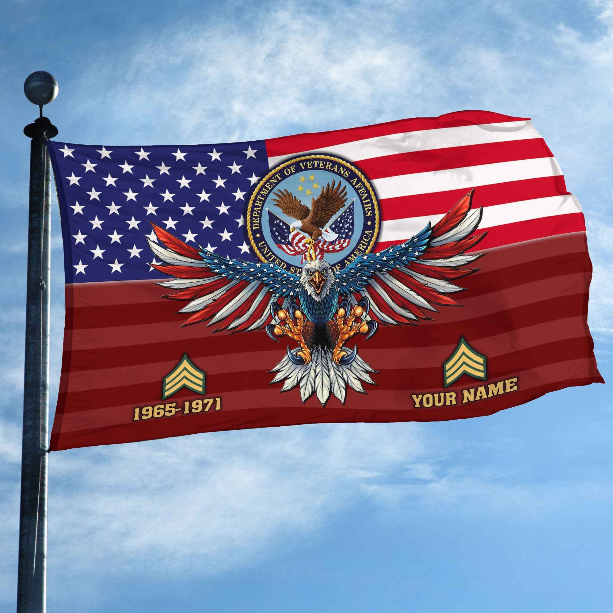 Premium Custom US Veteran Grommet Flag, Gifts For US Veteran, Gifts For Dad, For Husband, Best Gifts On Father's Day, Armed Forces Day, Independence Day, Veterans Day.