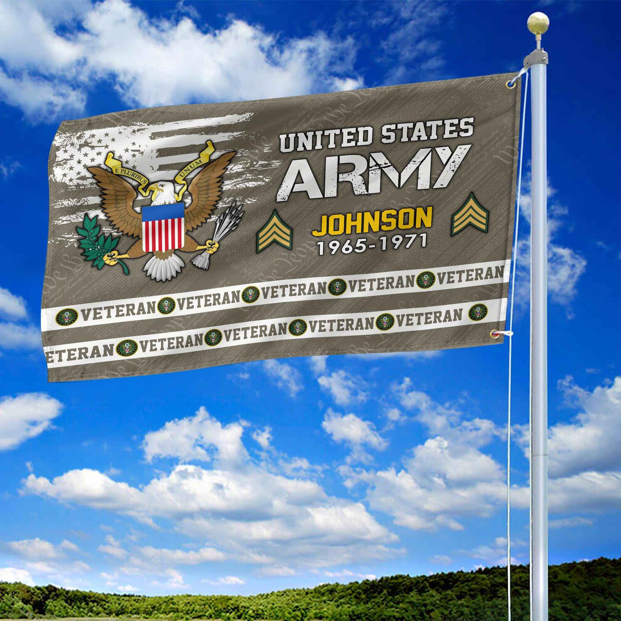 Premium Custom US Army Grommet Flag, Gifts For Army Veteran, Best Gifts On Father's Day, Armed Forces Day, Independence Day, Veterans Day.